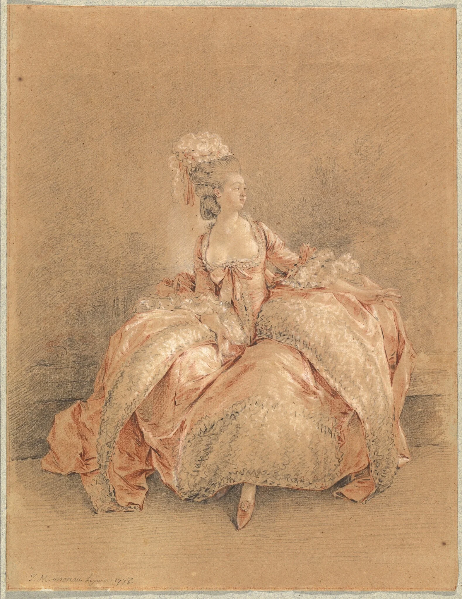Yes or No, by Jean-Michel the Younger Moreau, graphite, 1778