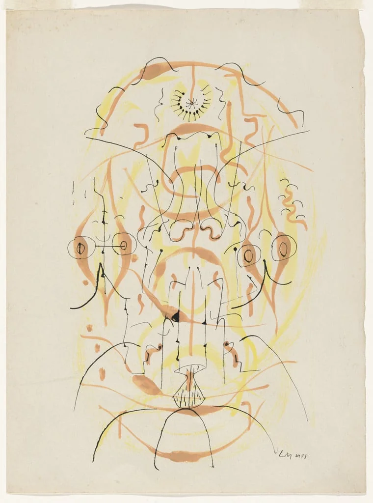 Untitled, by Lee Mullican, watercolor, 1948
