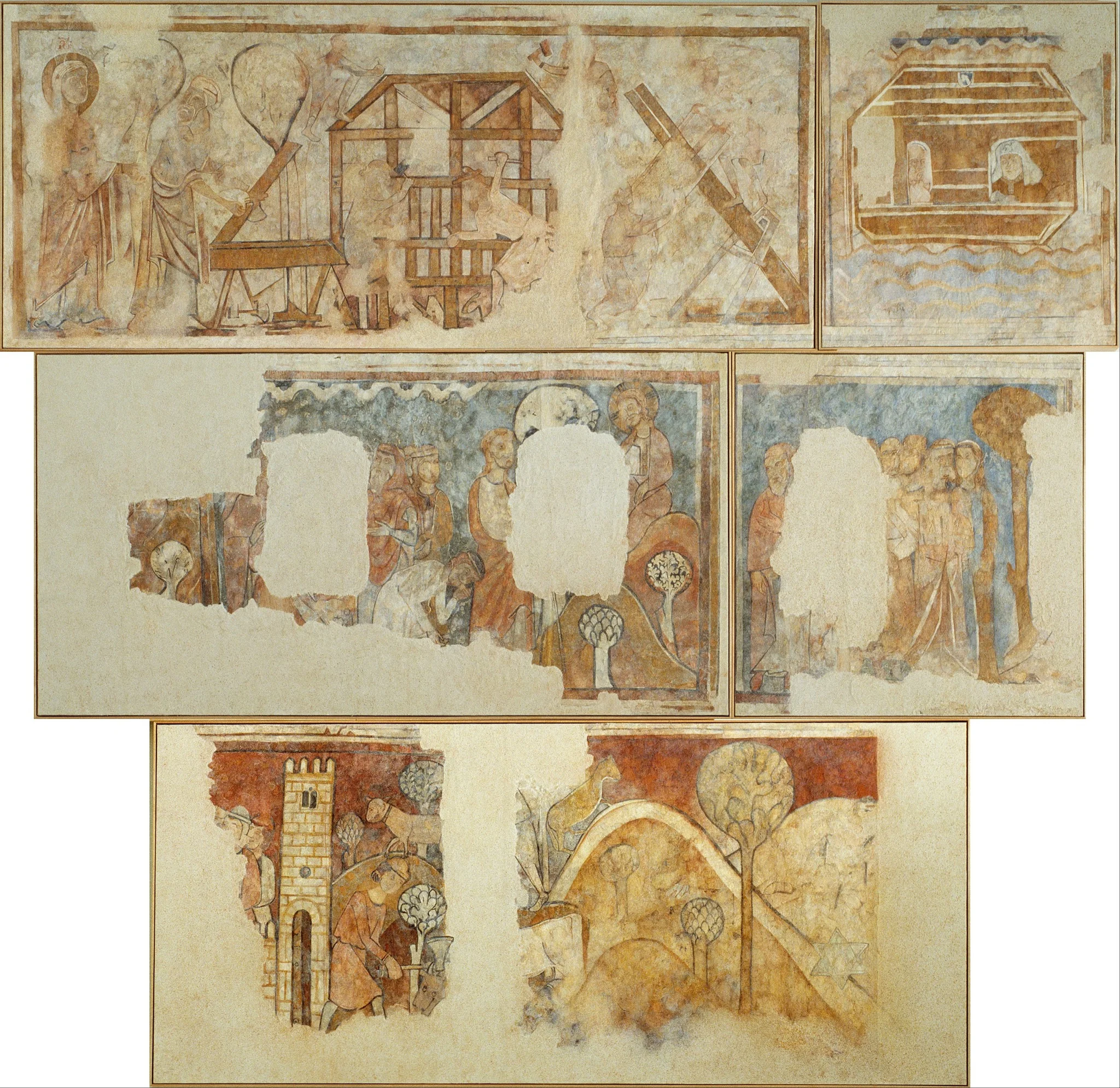 Mural paintings with Old Testament scenes, by Unknown, unspecified