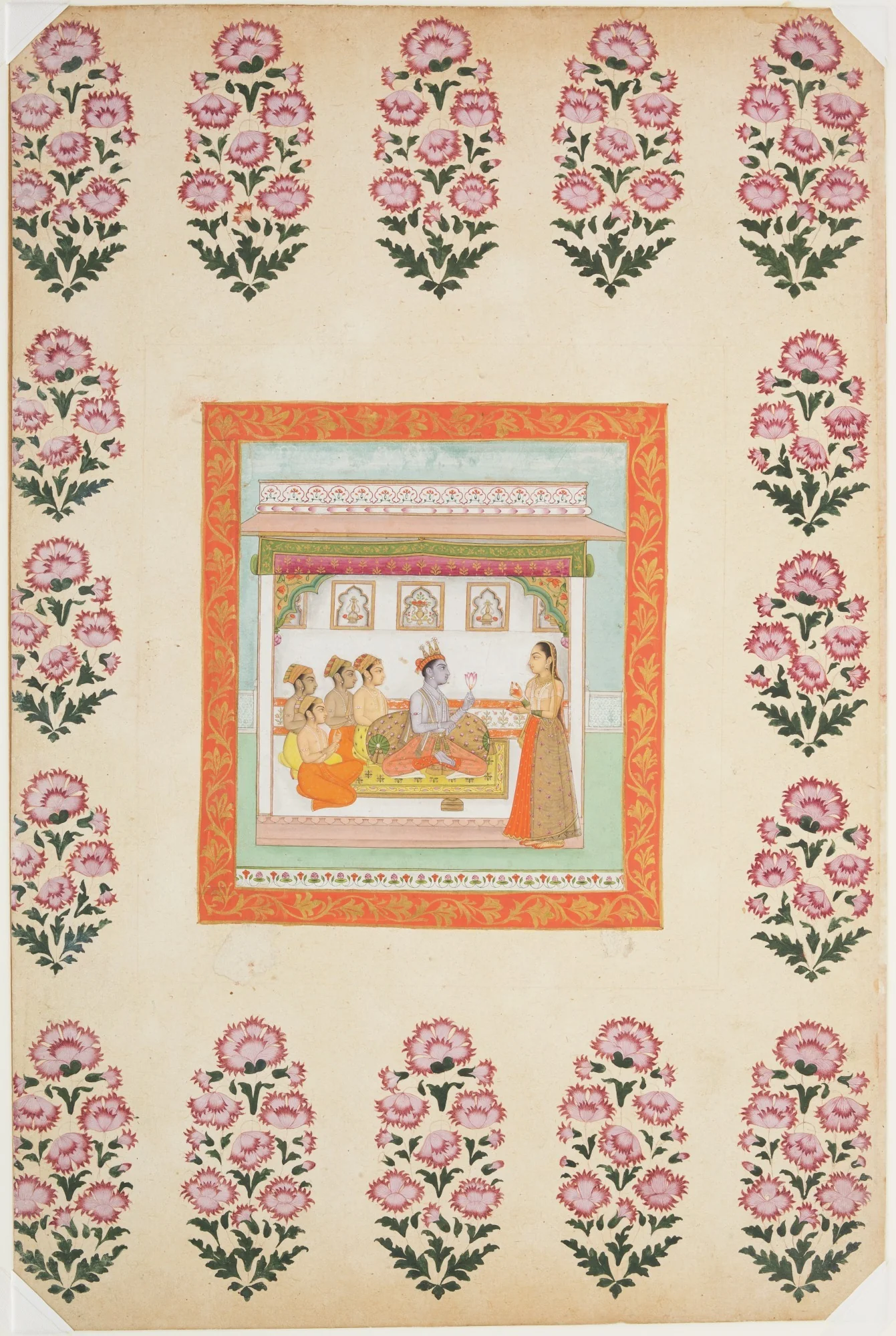 Krishna Awaiting Radha in a Palace
