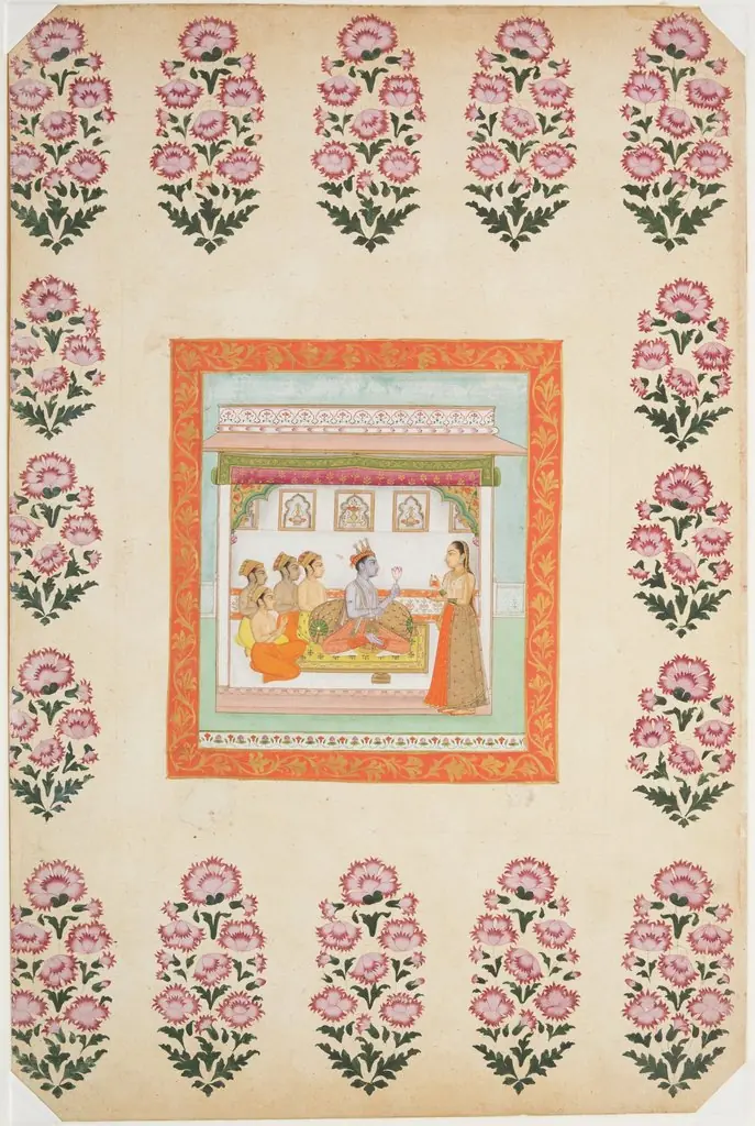 Krishna Awaiting Radha in a Palace