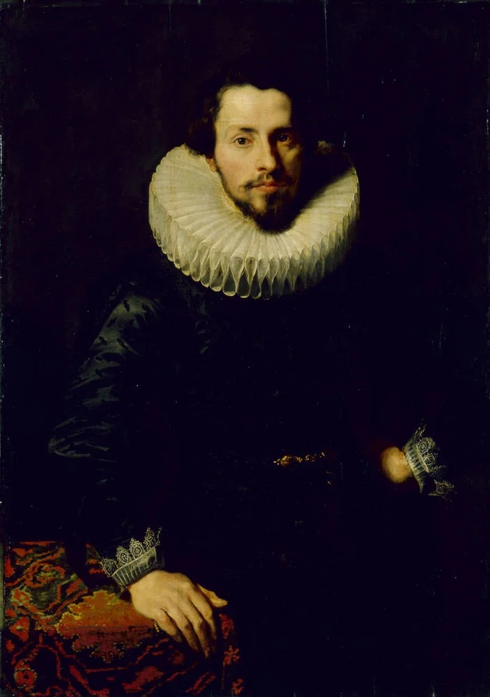 Portrait of a Man at a Table, by Anthony van Dyck, oil, 1620