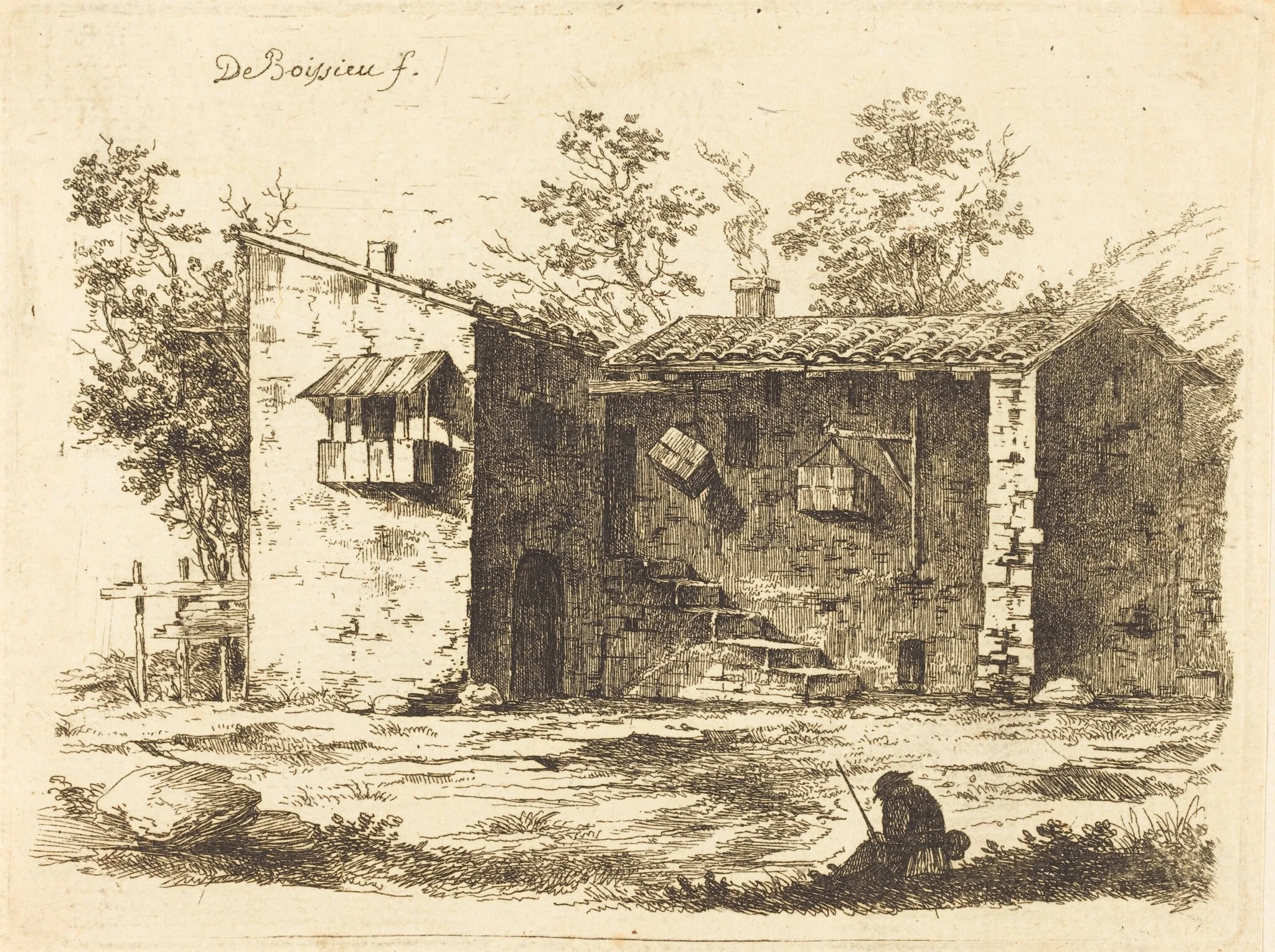 Two Houses with Tile Roofs