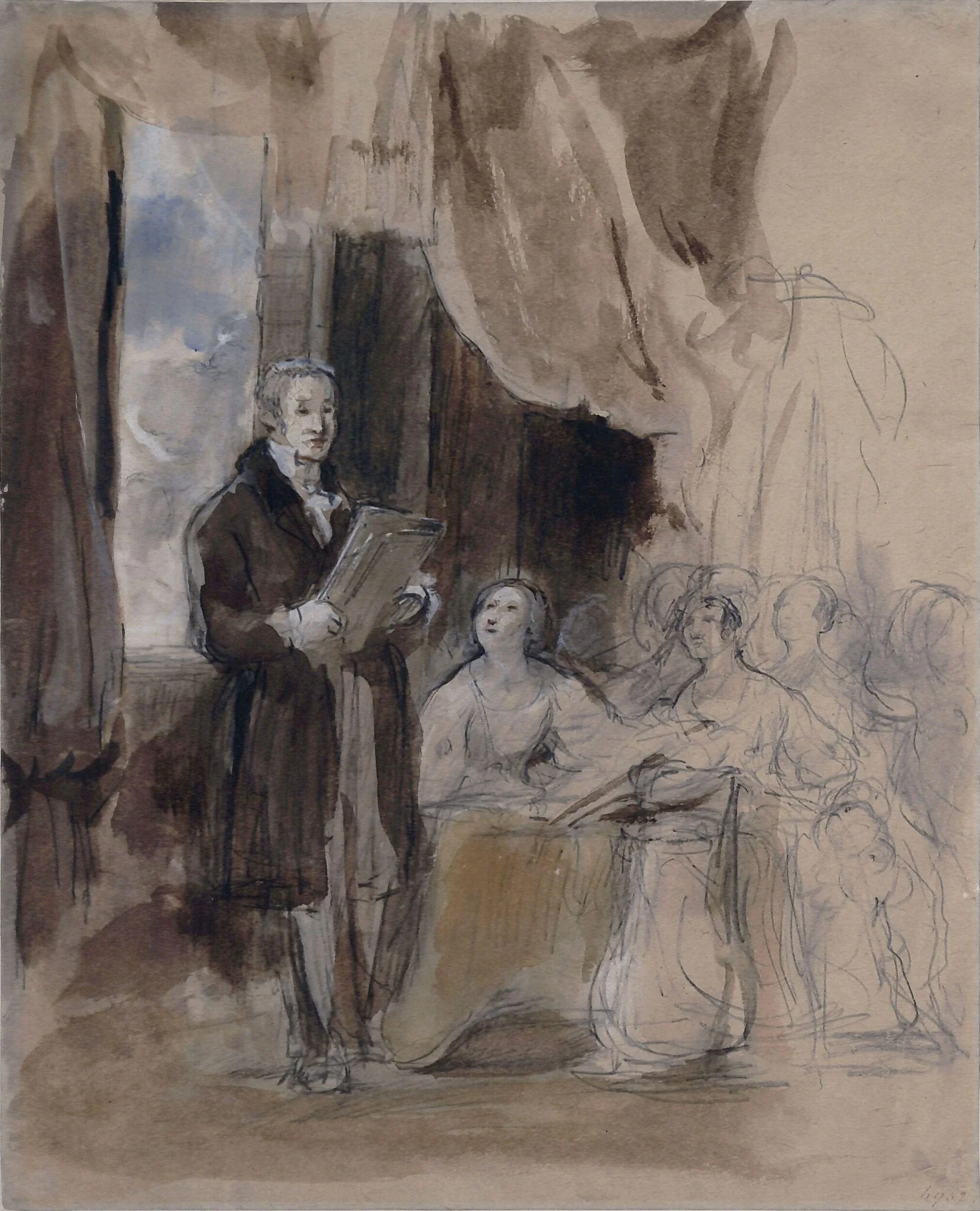 Sir Robert Peel reading to the Queen