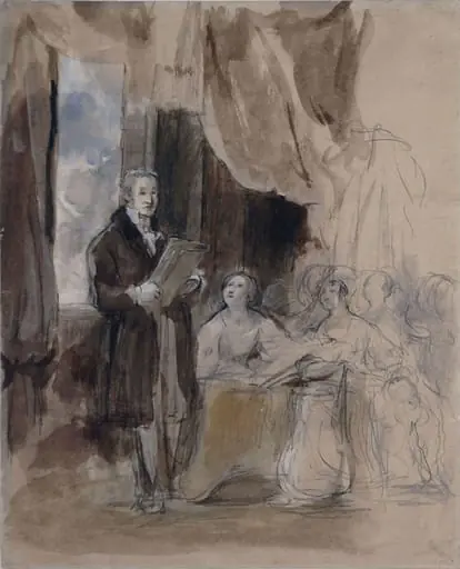 Sir Robert Peel reading to the Queen