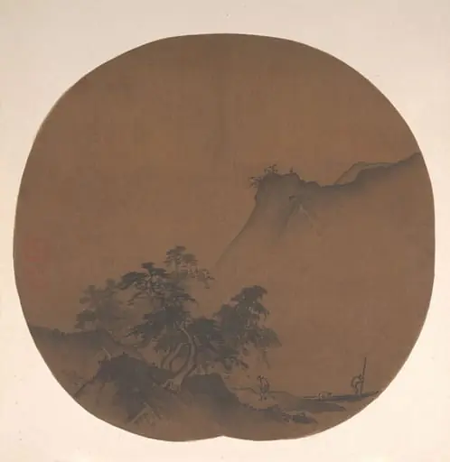 南宋  傳夏珪  澤畔疾風圖  團扇|Windswept lakeshore