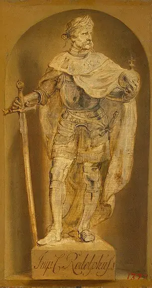 Statue of Rudolf II in a niche