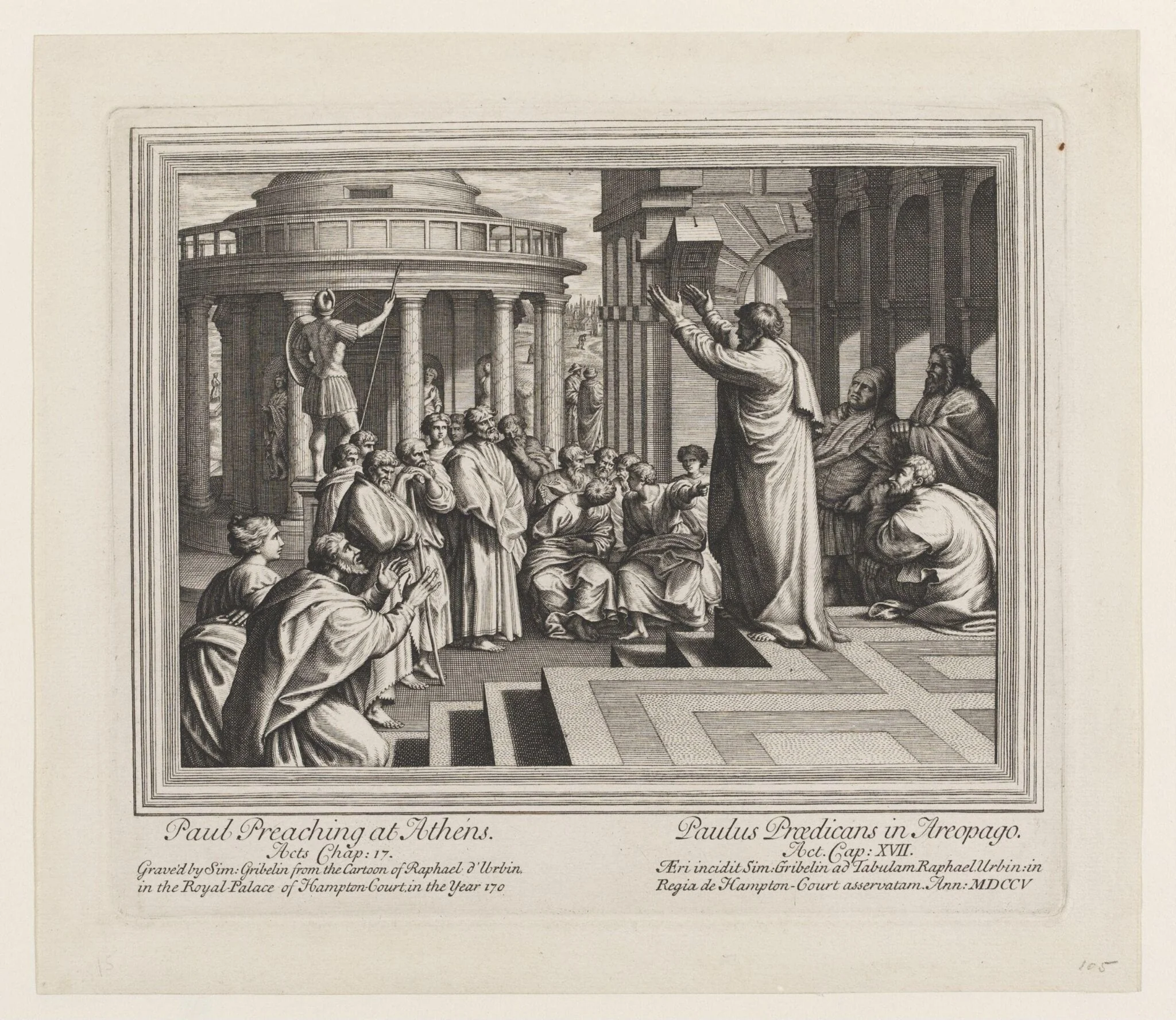 The Seven Famous Cartons [sic] of Raphael Urbin, by Simon II Gribelin, 1720