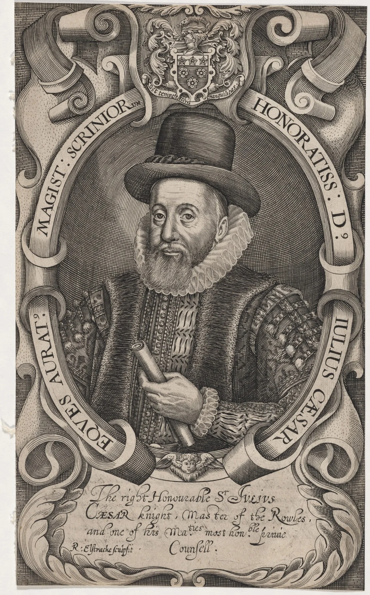 Sir Julius Caesar, by Renold Elstrack, ink, 1598