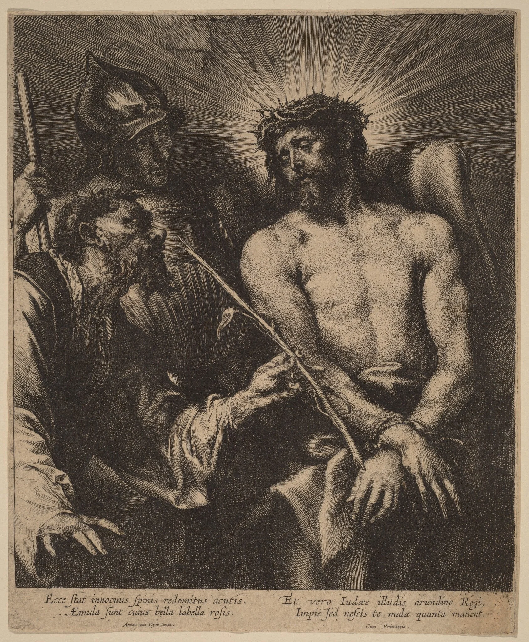 Christ Crowned with Thorns, by Anthony van Dyck, ink, 1630