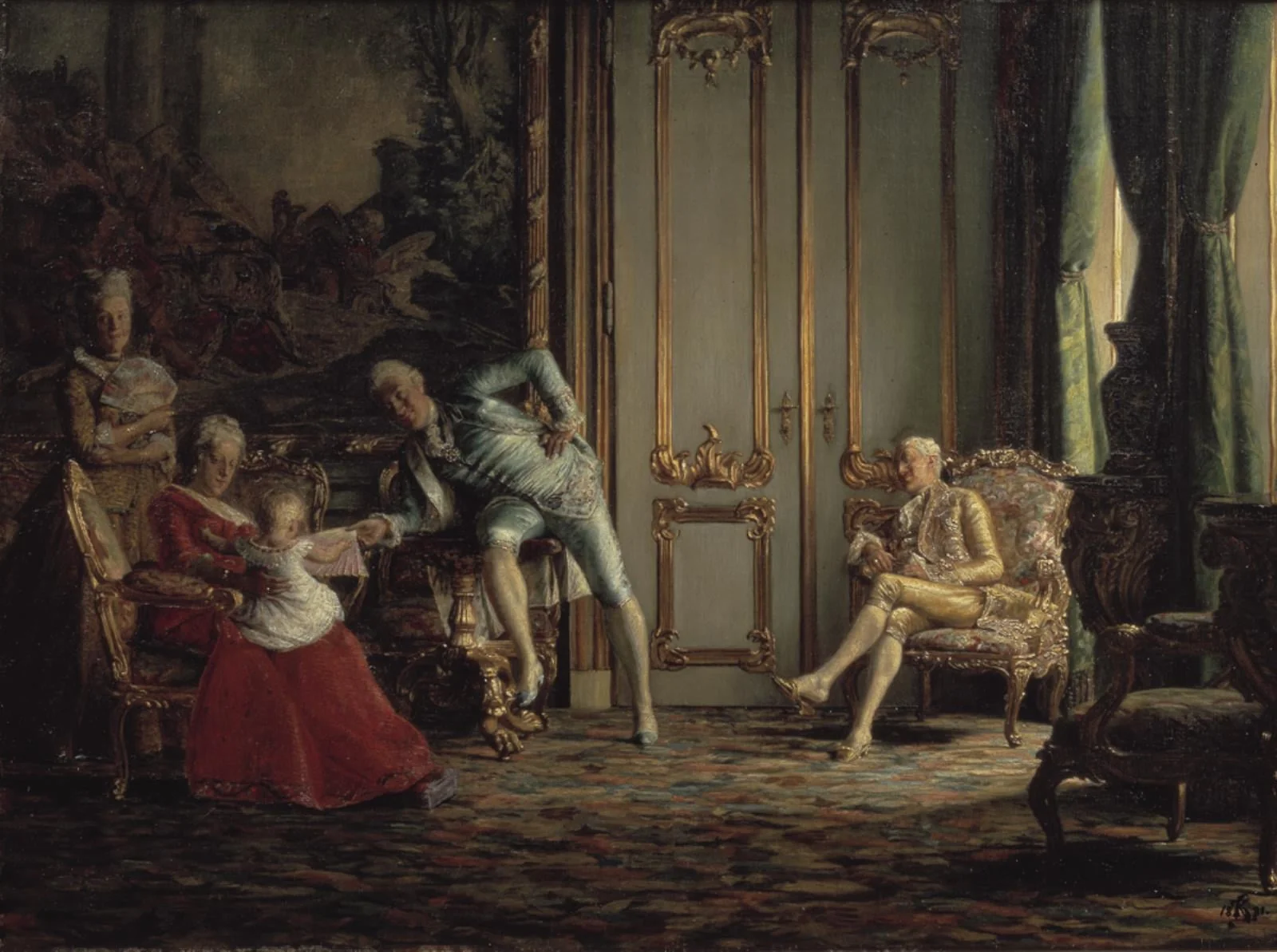 An Interior from the Past Century. Scene from the Court of Christian VII