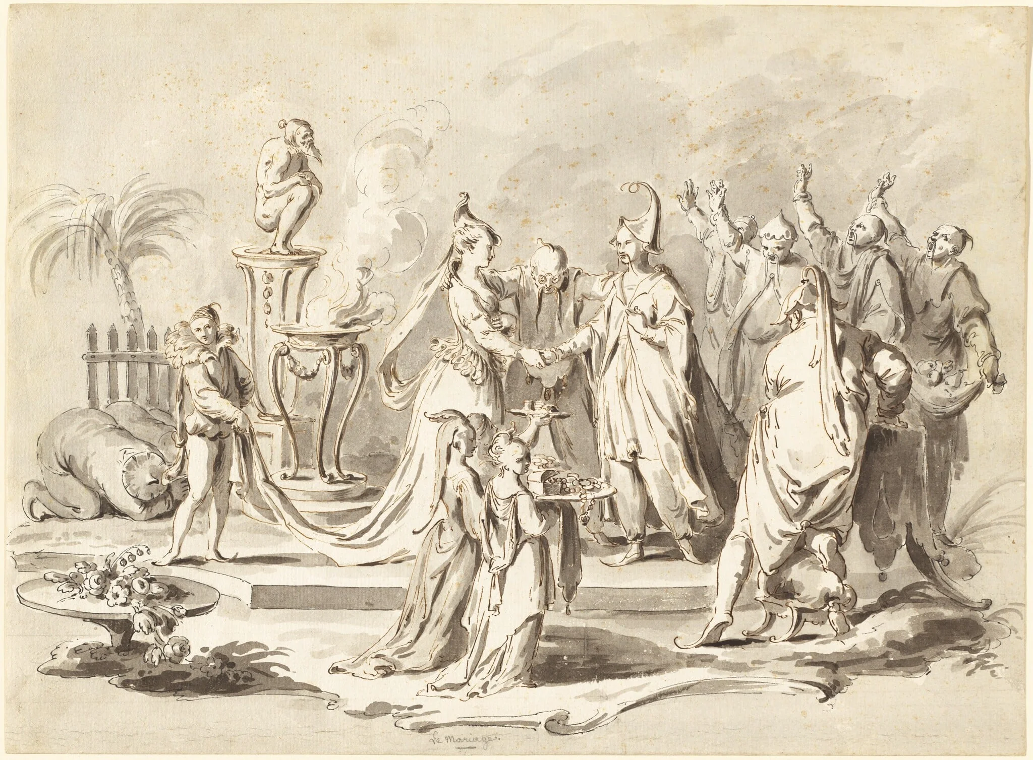The Marriage of Europe and China, by Pietro Antonio Novelli, ink, 1760