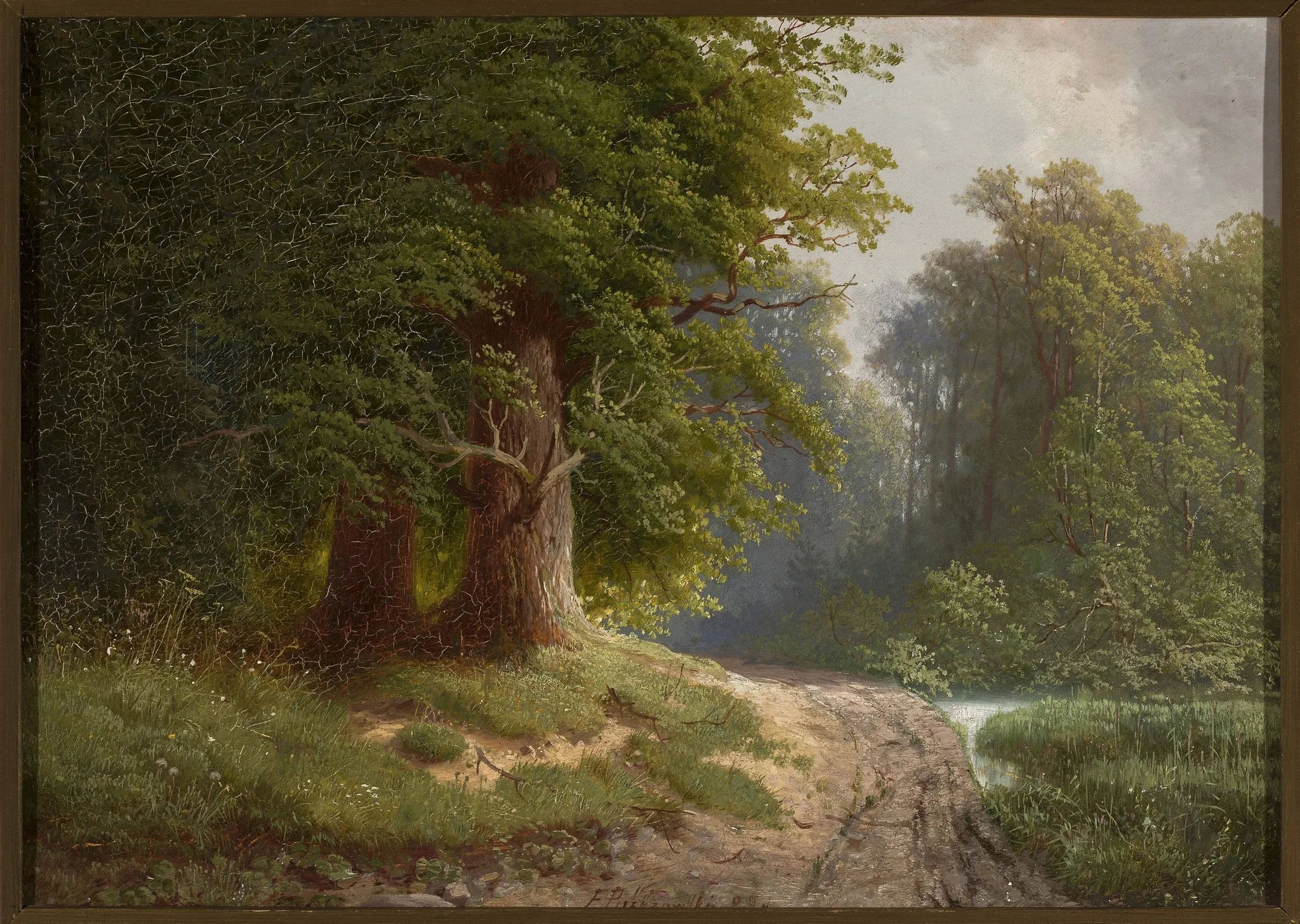 After the rain in autumn, by Feliks Brzozowski, oil, 1895