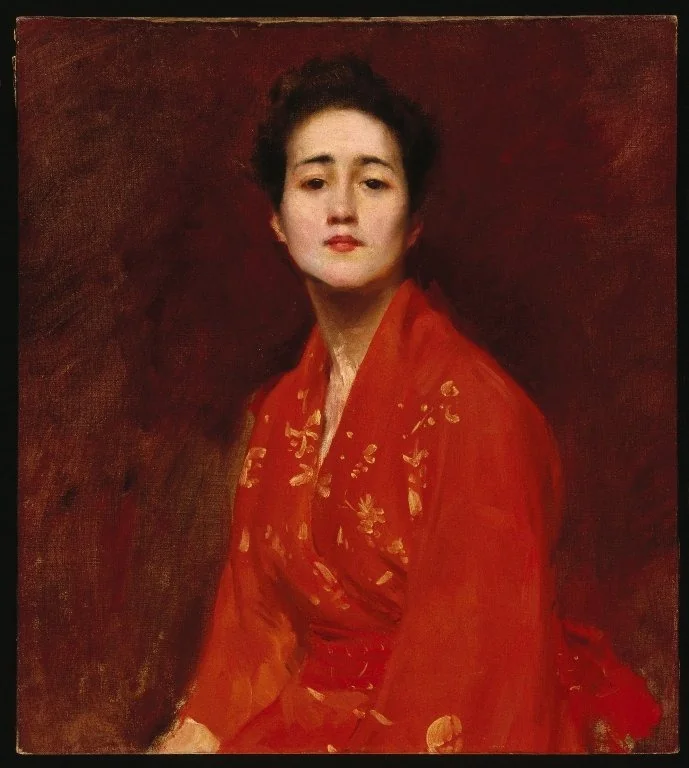 Study of a Girl in Japanese Dress, by William Merritt Chase, oil, 1898