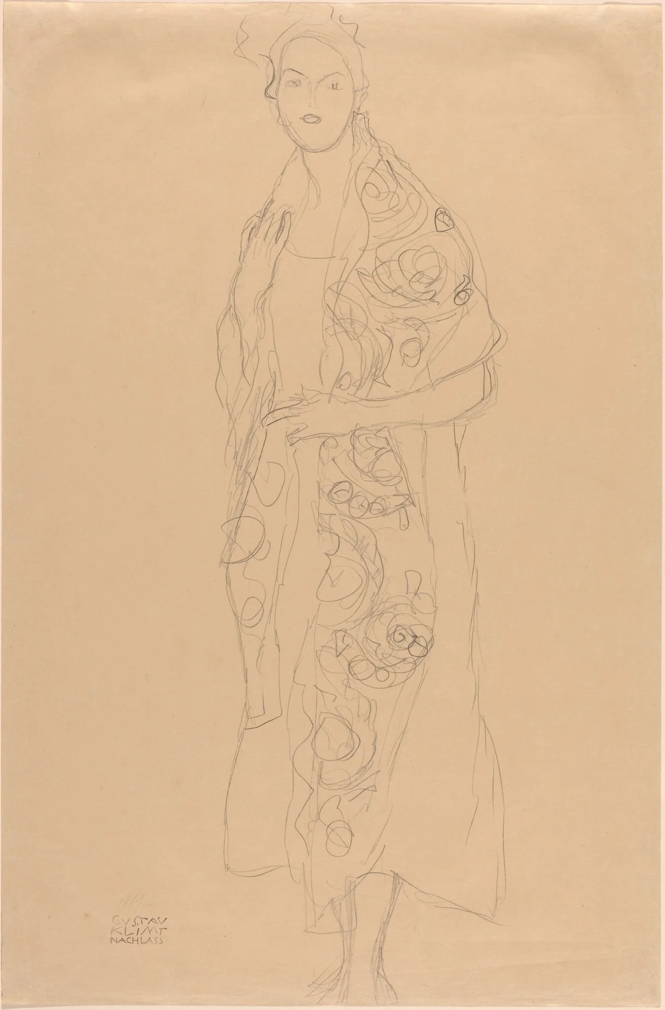 Portrait of a Woman, by Gustav Klimt, graphite, 1910