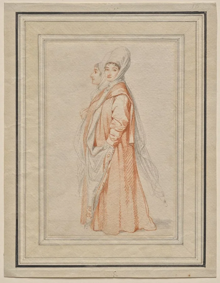 Two Veiled Young Women, probably Lilla Amnani and Her Sister, by Richard Cosway, 1786