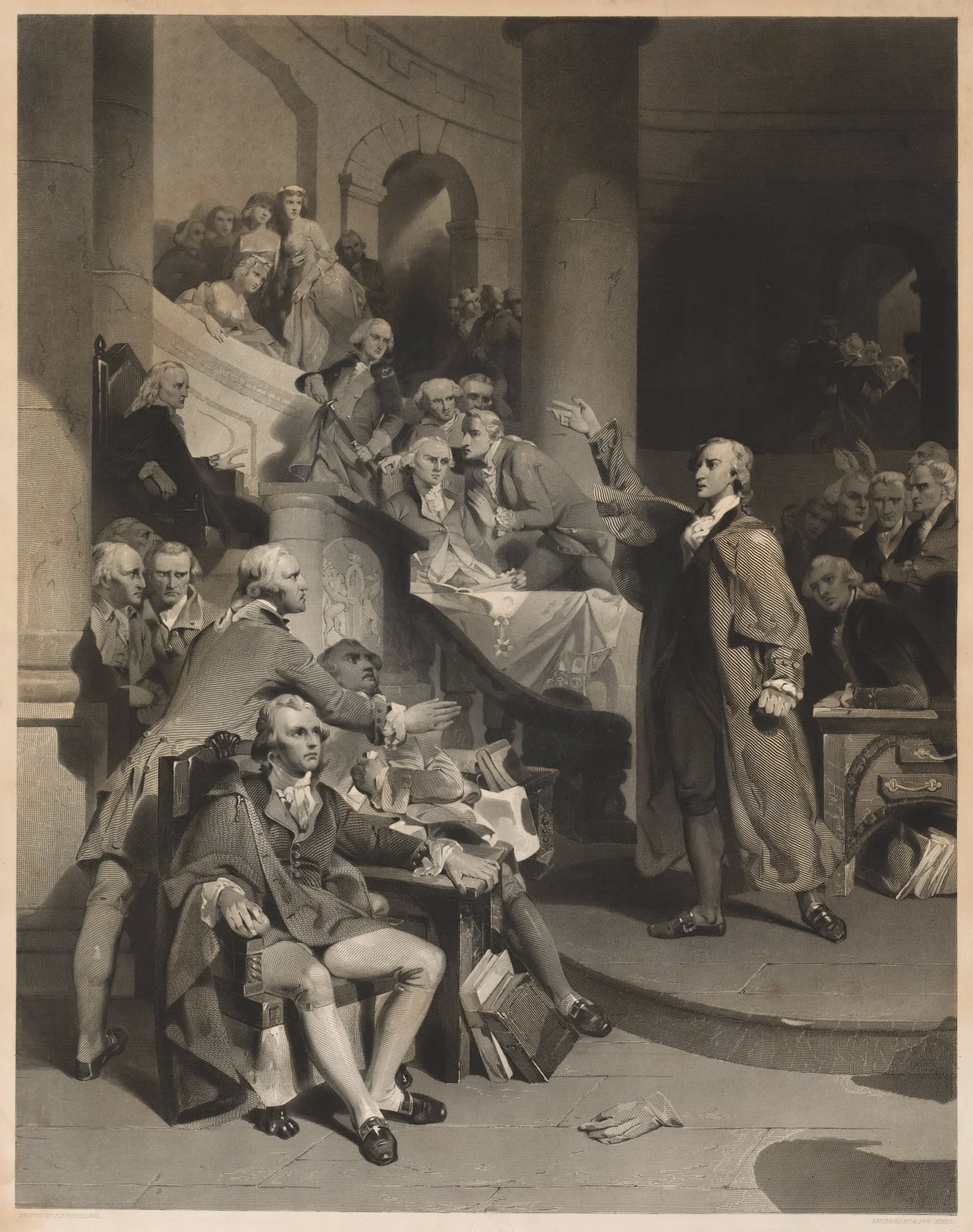 Patrick Henry Delivering His Celebrated Speech in the House of Burgesses, Virginia, by Alfred Jones, 1852