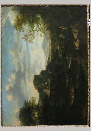 Peisaj de munte cu castel
