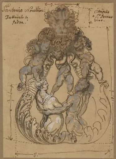 Door Knocker with Triton, Nereid, and Putti