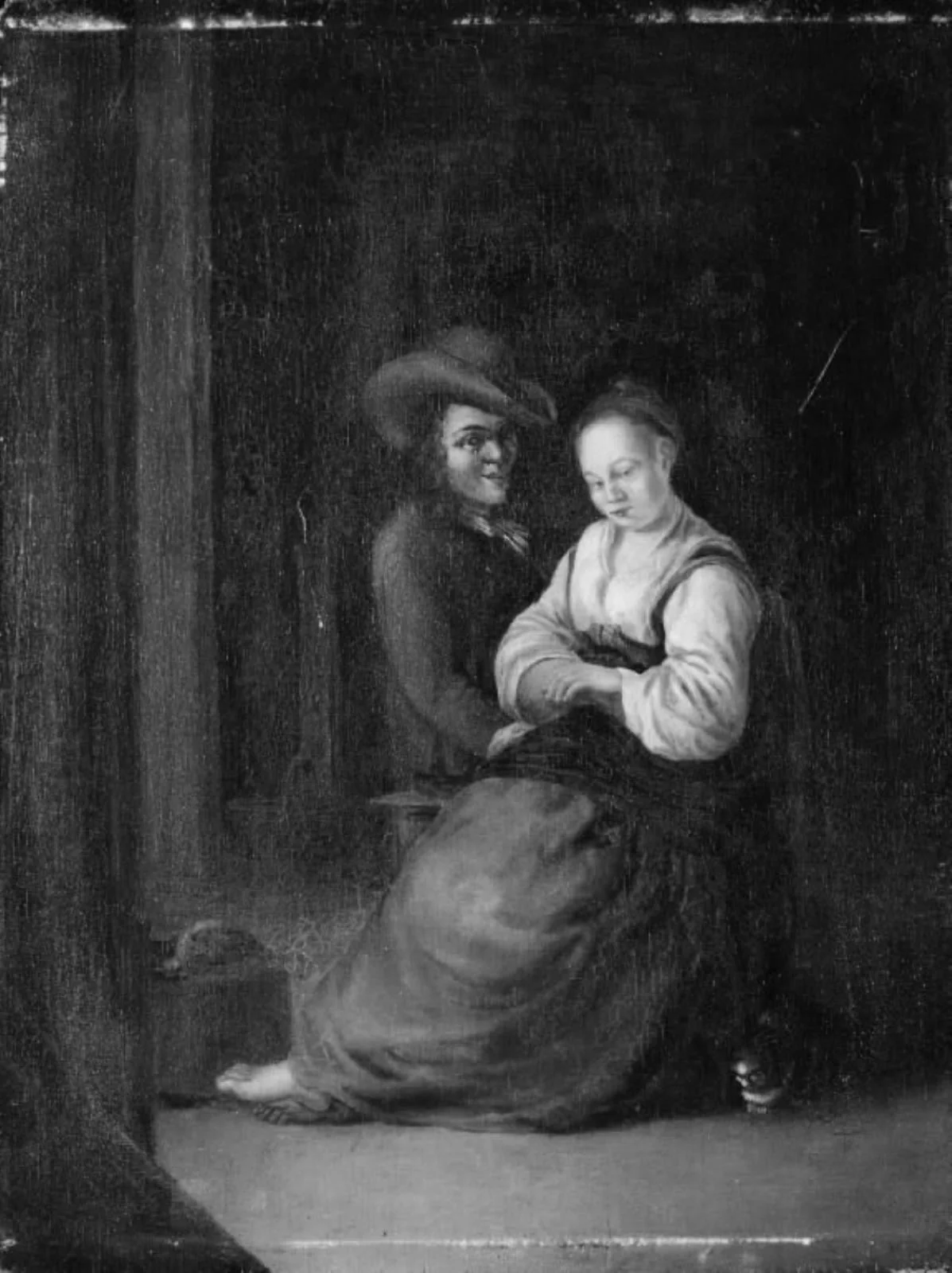 A Girl and a Young Man, by Unknown, 1750
