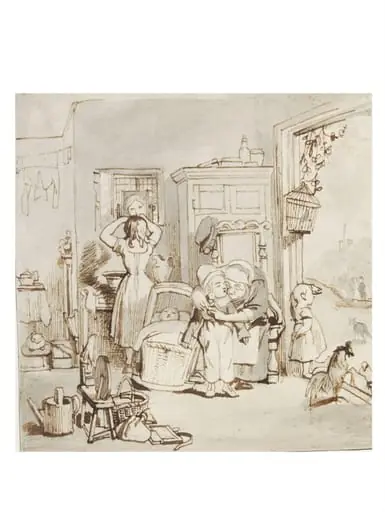 Elderly Lady and Children