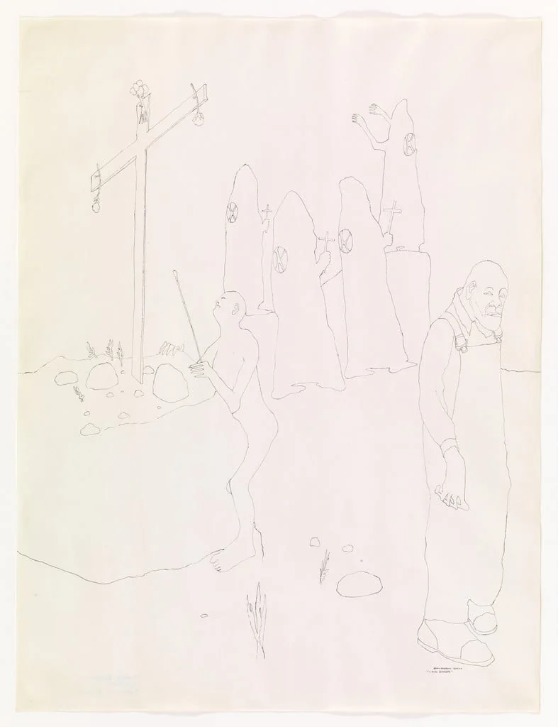 Untitled, by Benny Andrews, ink, 1964