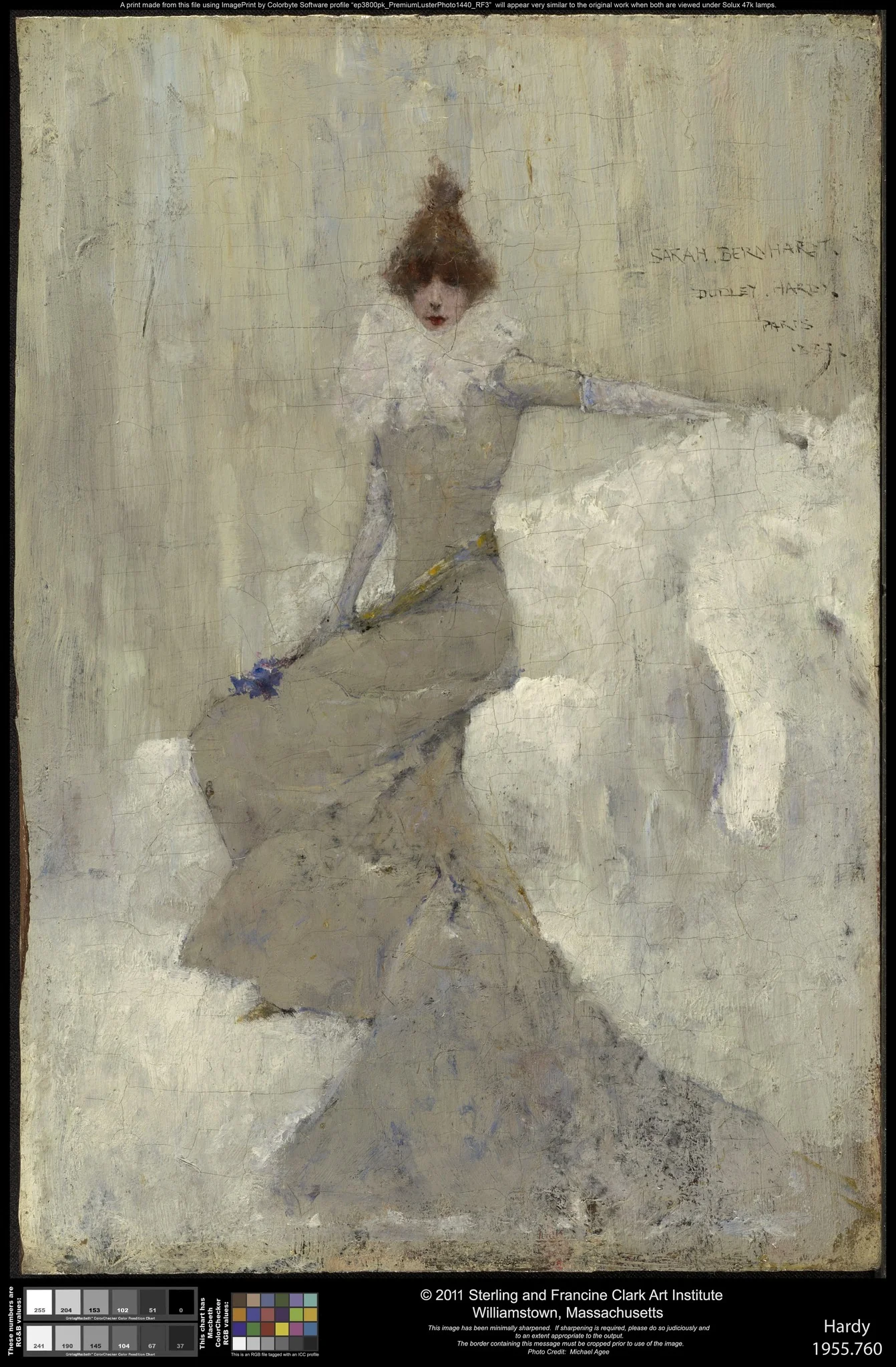 Sarah Bernhardt, by Dudley Hardy, oil, 1895