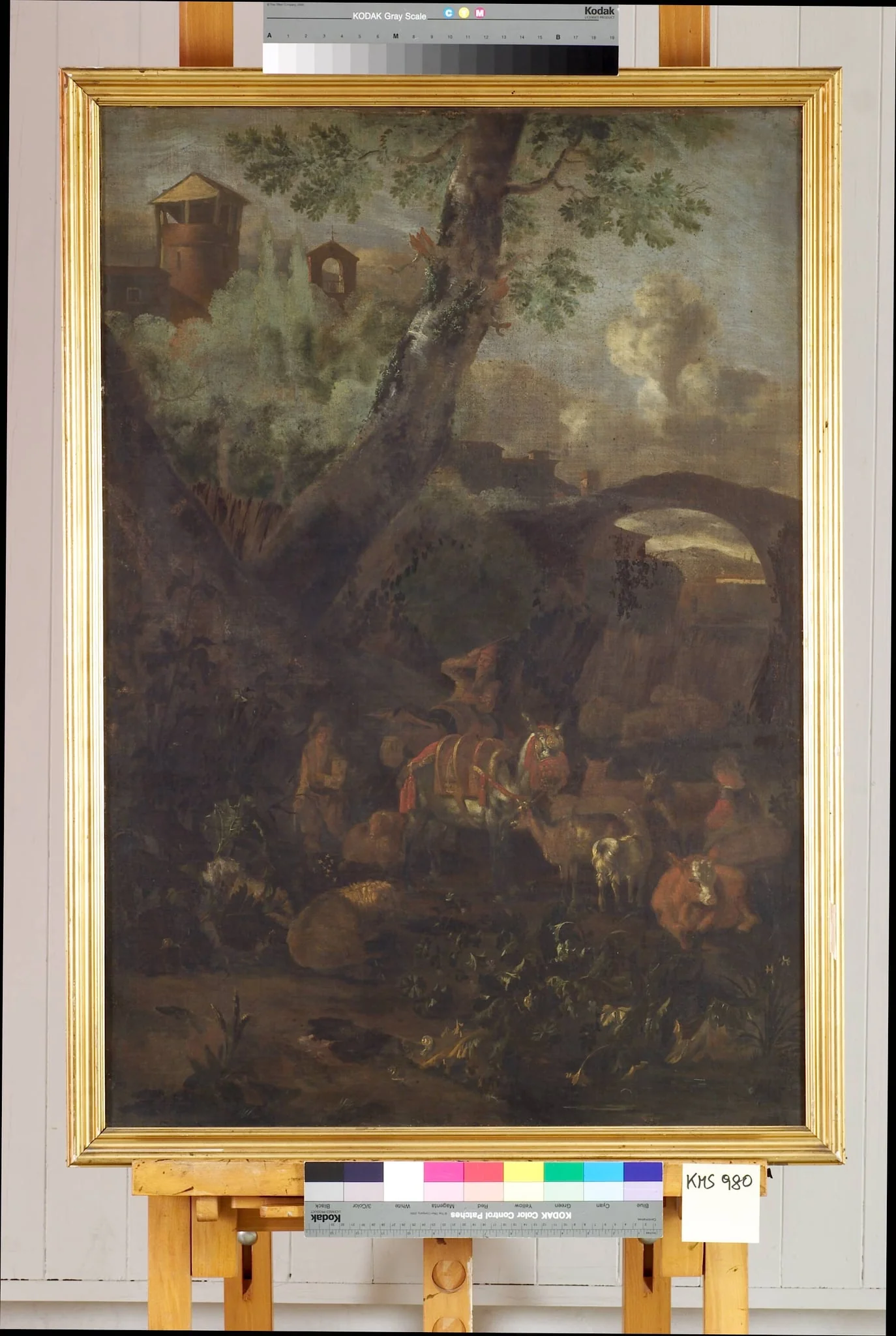 Landscape with Mules and Goats, by Unknown, unspecified, 1750