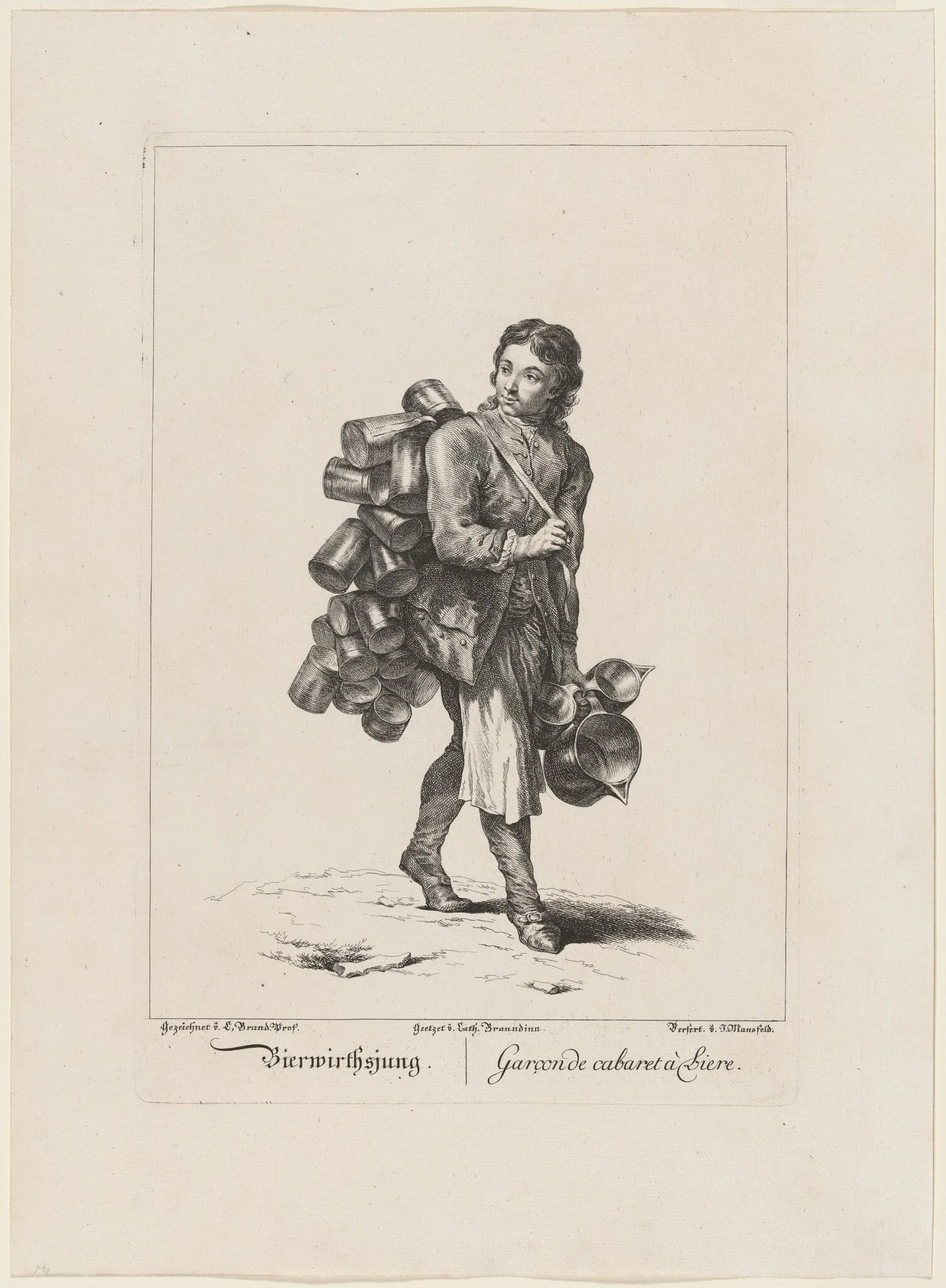 Bierwirthsjung (Beer Hall Boy), by Catherine Brandinn, ink, 1775