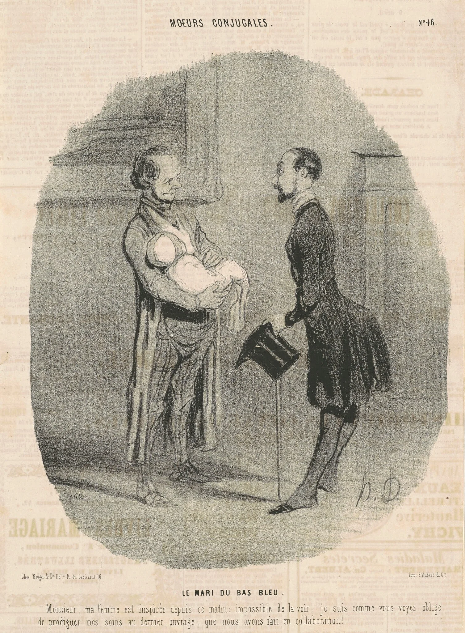Le mari du bas-bleu..., by Honoré Daumier, ink, 1842