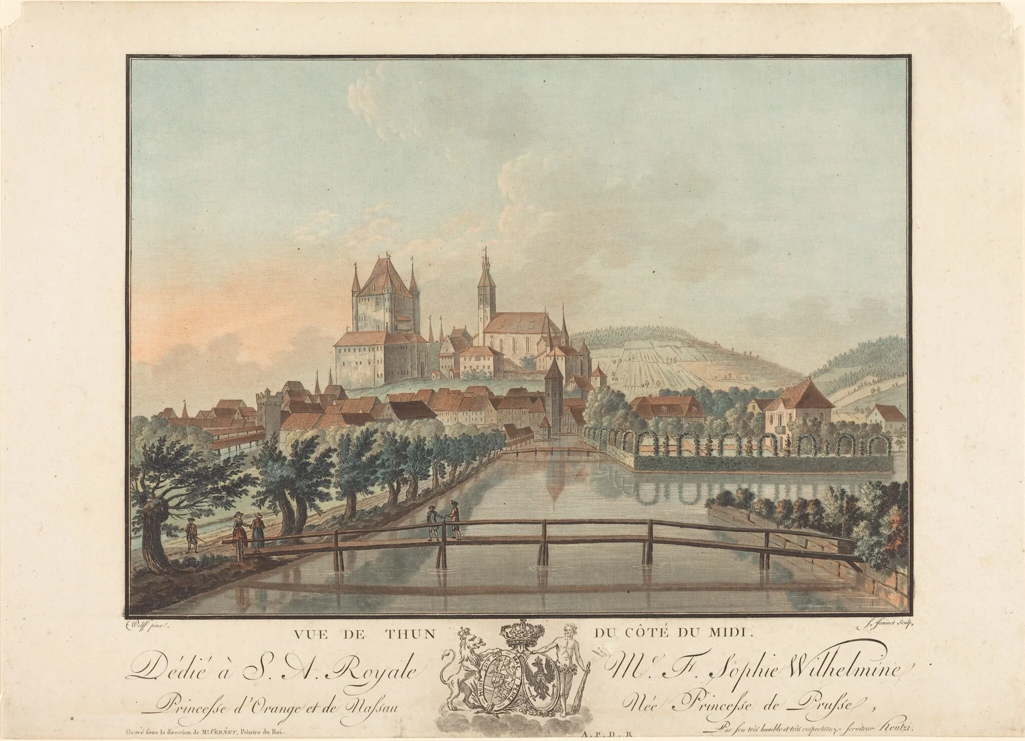 Vue de Thun du Cote du Midi, by Jean-François Janinet, ink, 1776