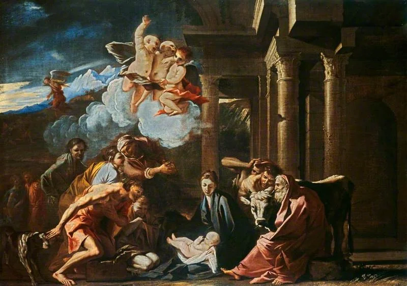 The Adoration of the Shepherds, by Pietro Testa, oil, 1637
