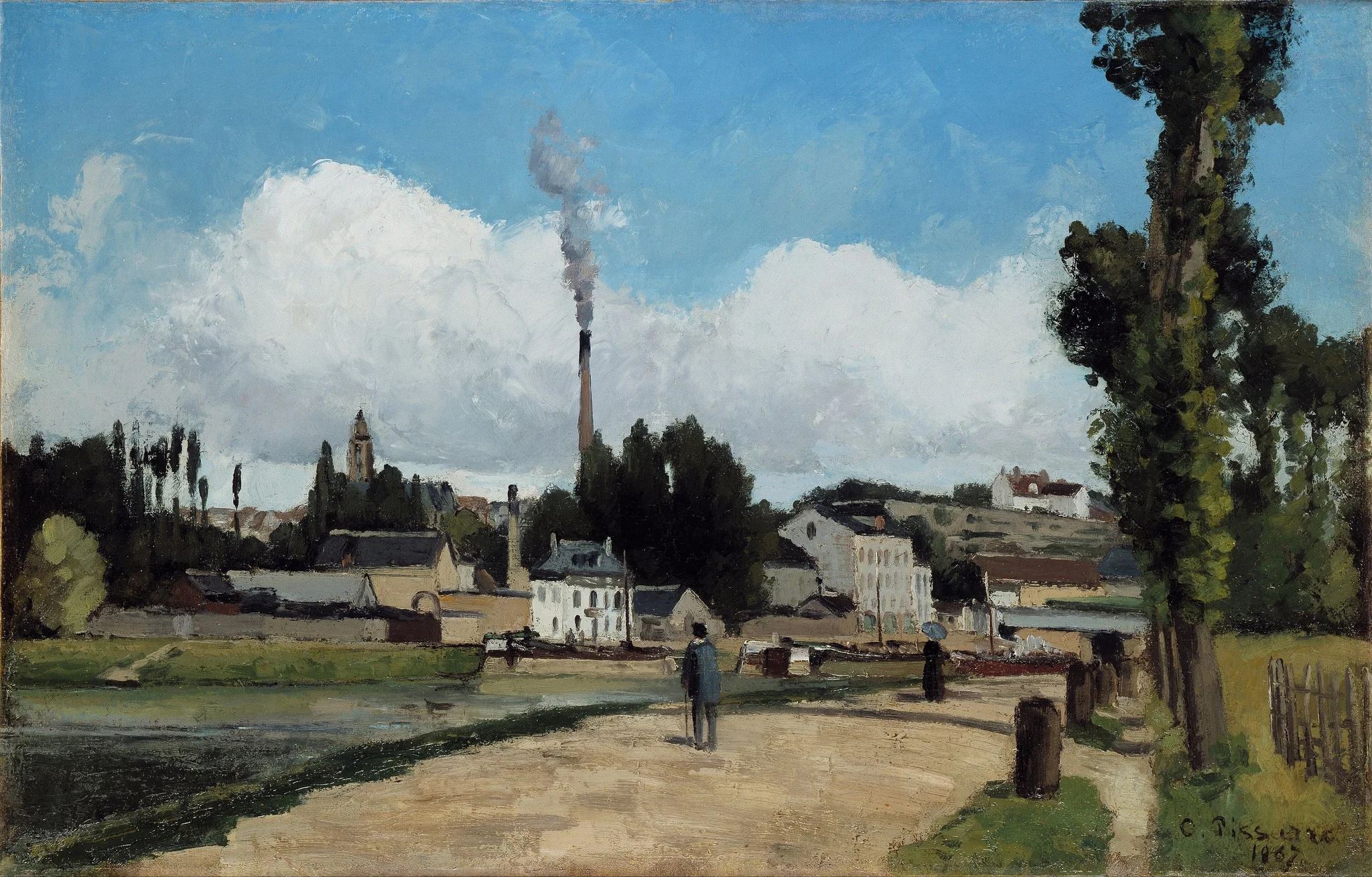 Banks of the Oise at Pontoise, by Camille Pissarro, oil, 1867