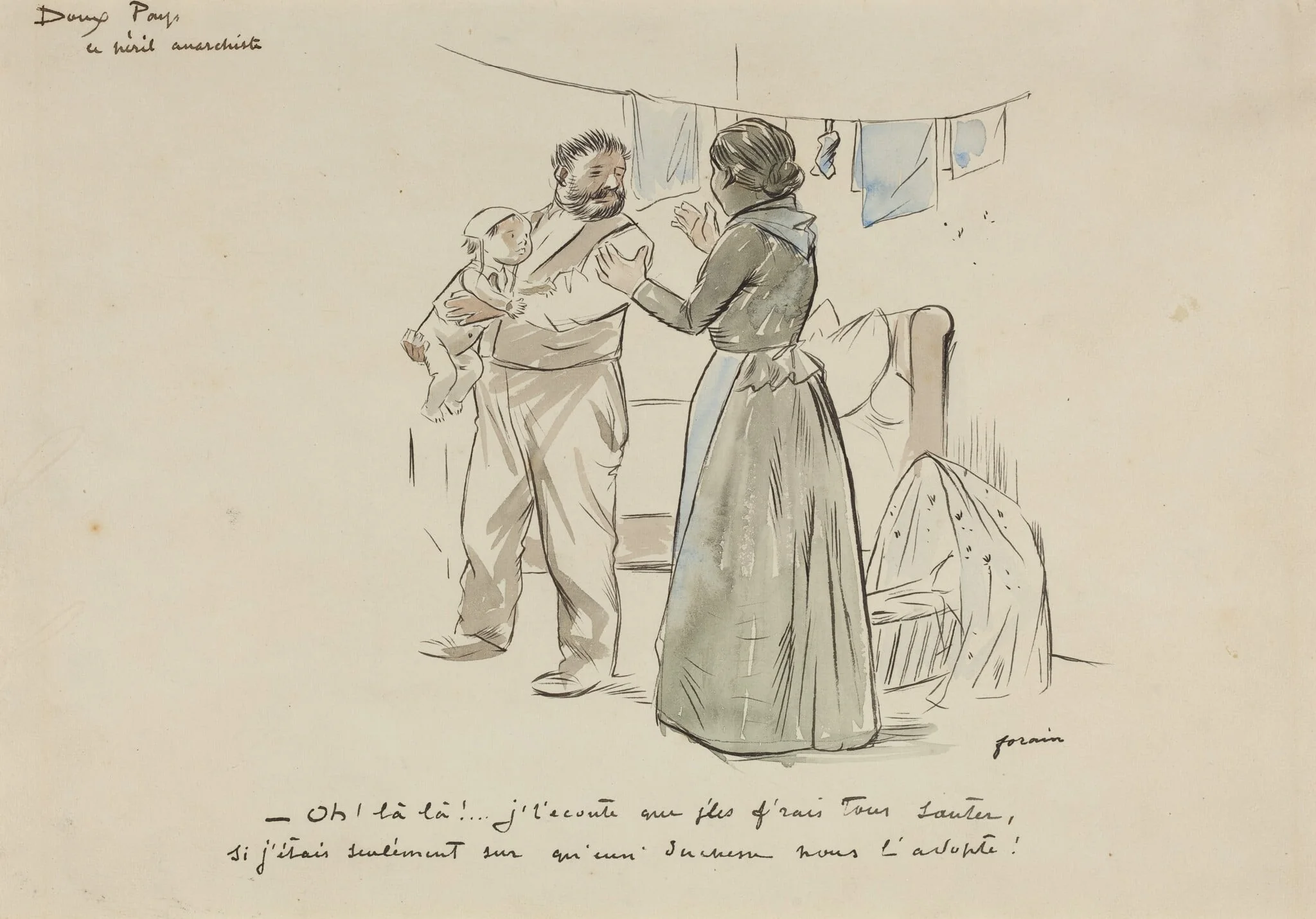 Le Peril Anarchiste, by Jean-Louis Forain, ink, 1897