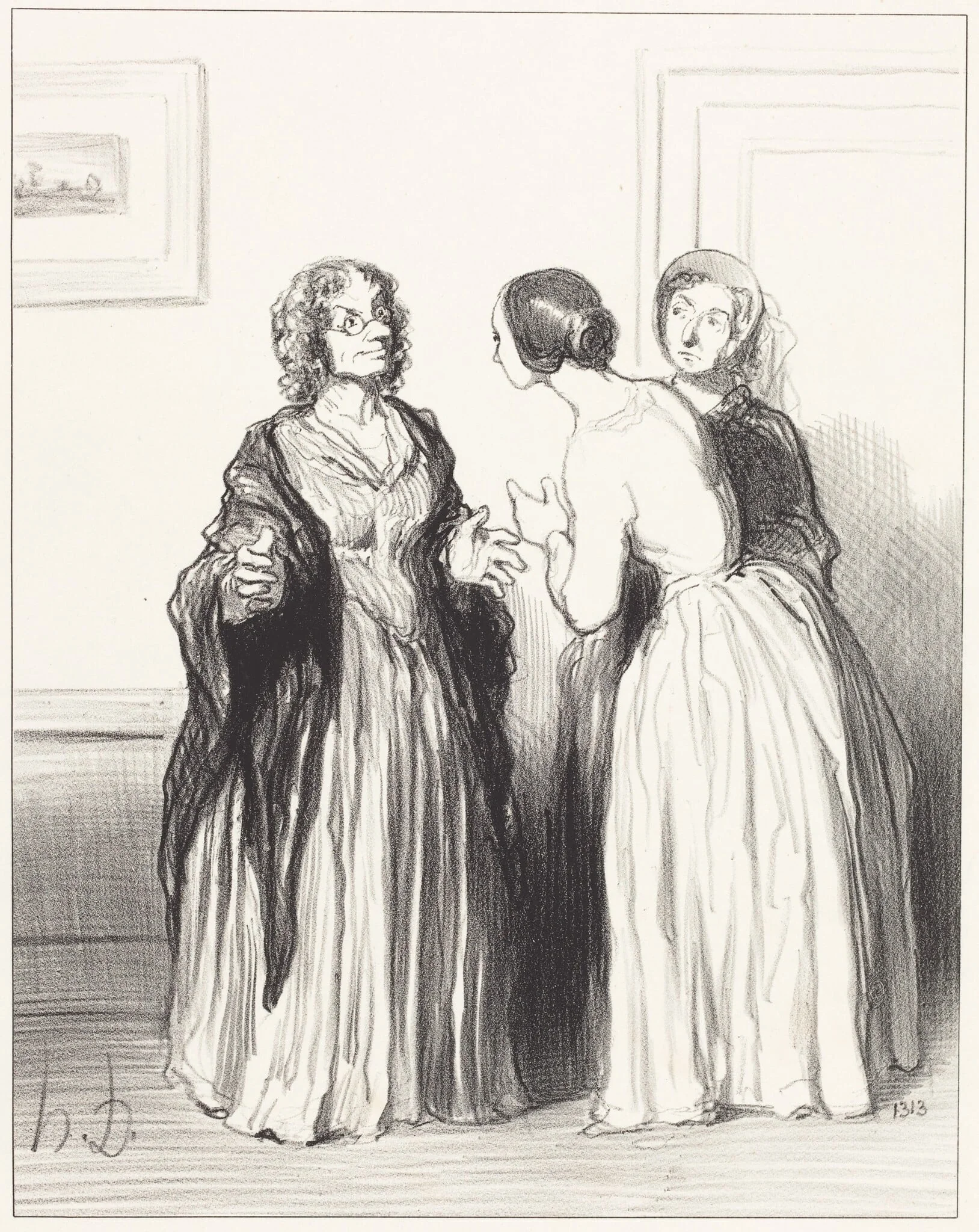 (1er Bas Bleu) - Profitons de l'occasion..., by Honoré Daumier, ink, 1852