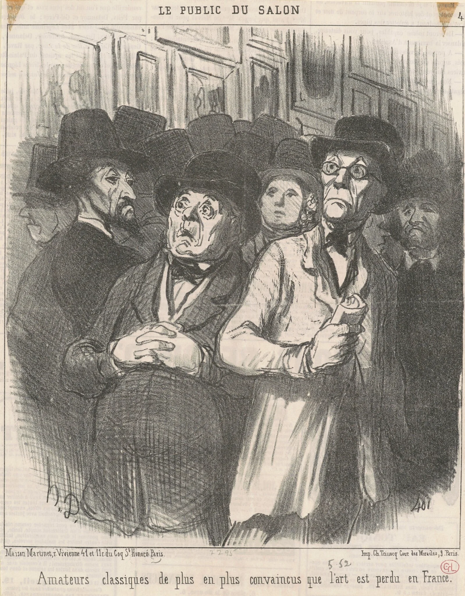 Amateurs classiques convaincus, by Honoré Daumier, ink, 1852