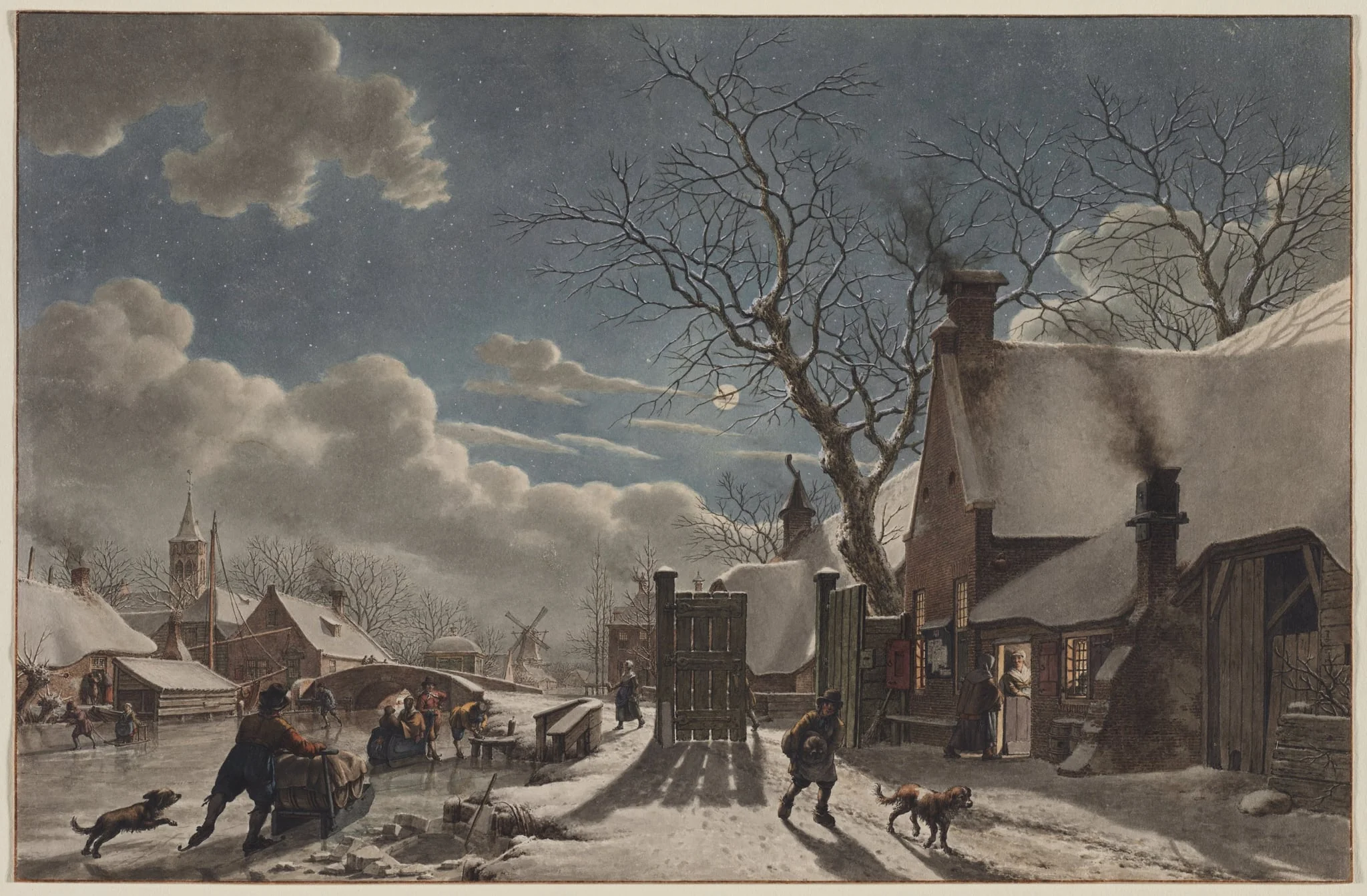 Winter Night in a Dutch Town, by Jacob Cats, 1797