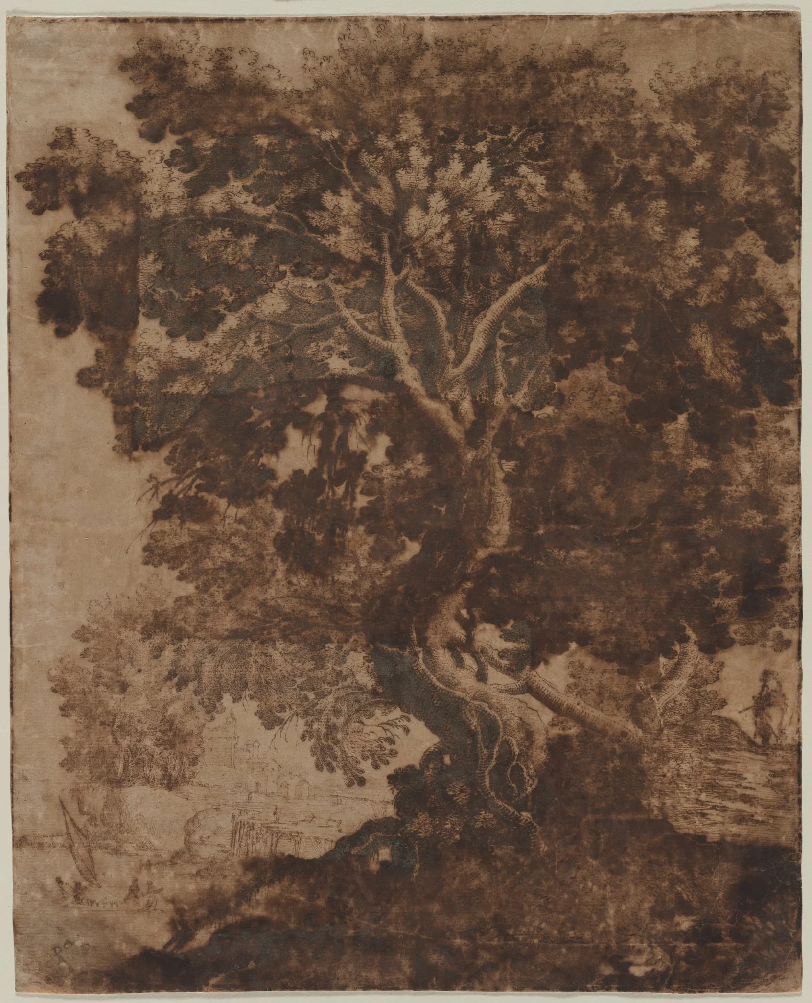 Tree in a Landscape, by Ercole Bazicaluva, 1604