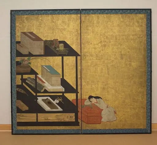 室内風俗図屏風|Interior Scene with Books and Writing Implements
