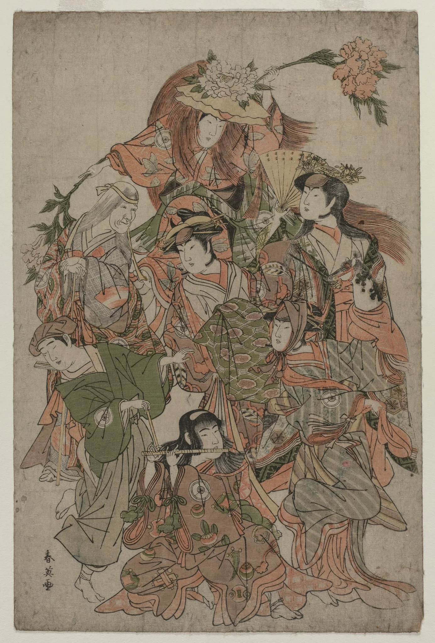 Iwai Hanshiro IV in a Dance of Seven Changes, by Katsukawa Shun'ei 勝川春英, 1793