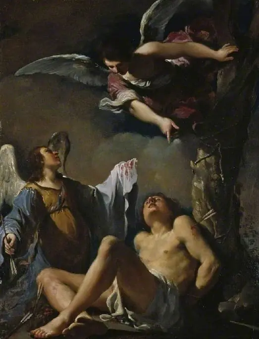 St. Sebastian succoured by two angels