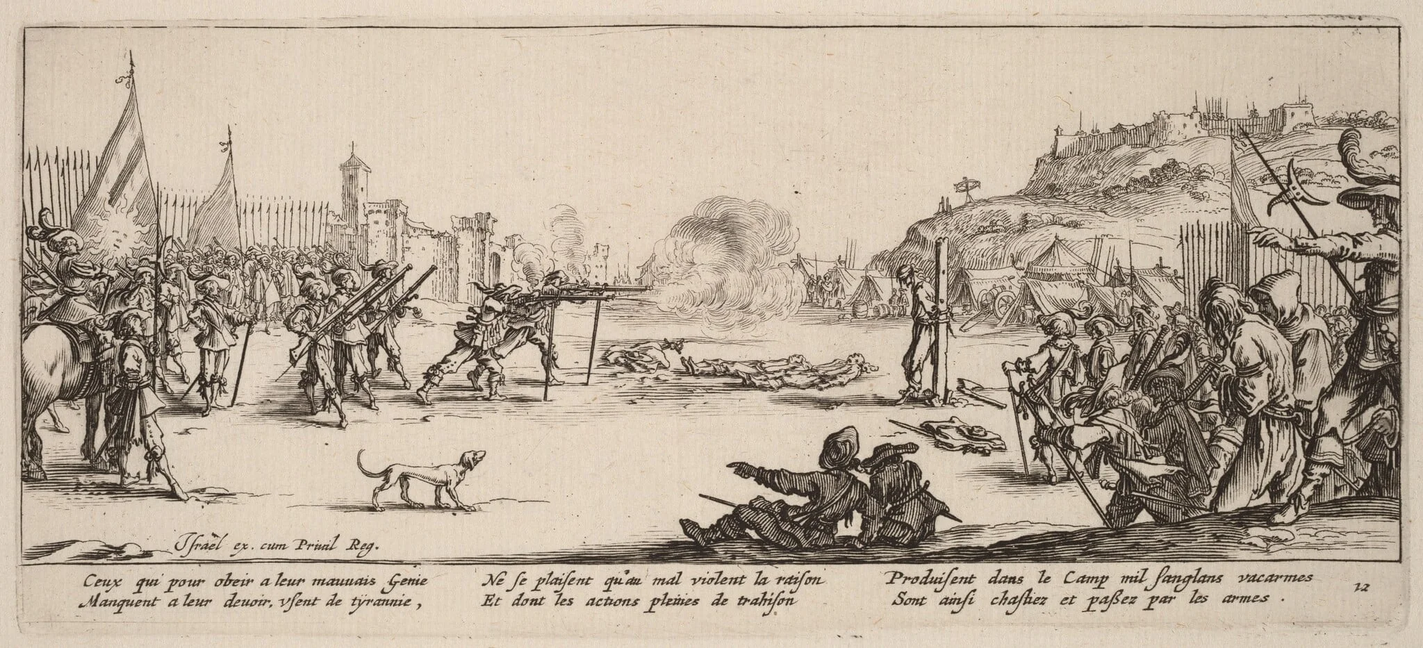 The Firing Squad, by Gerrit van Schagen, ink, 1642