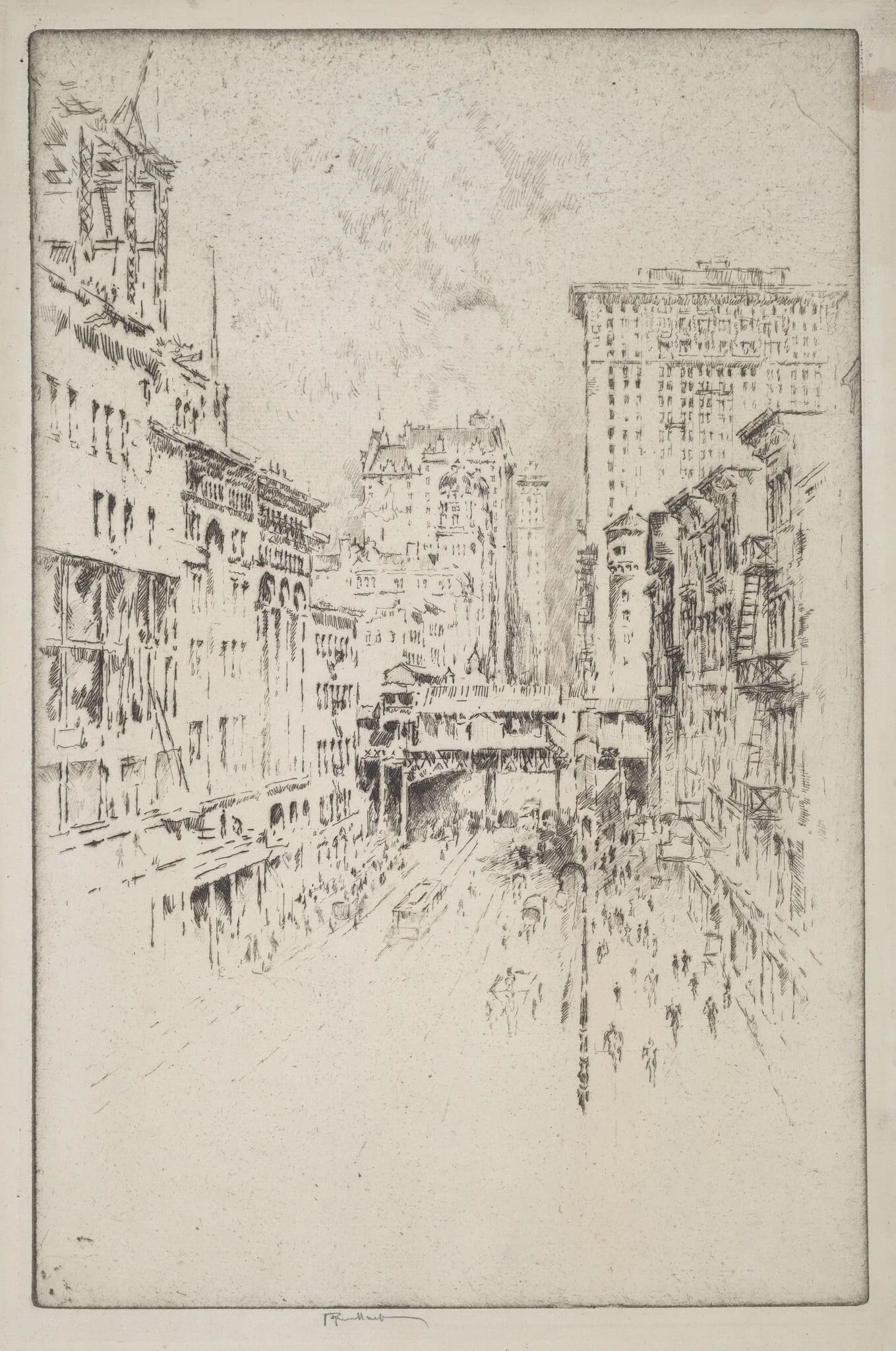 Forty-Second Street, by Joseph Pennell, ink, 1904