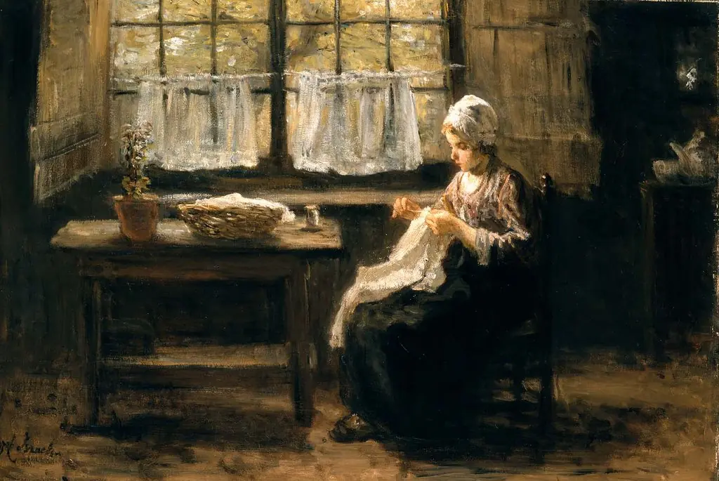 Young Girl Sewing