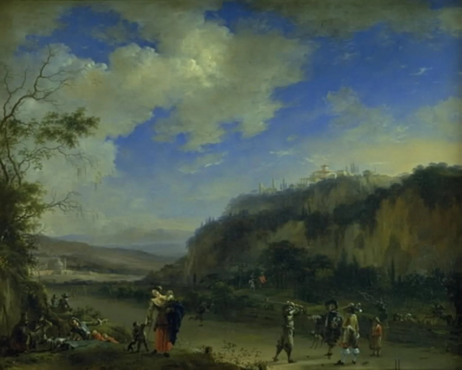Landscape with Gentlemen Playing Pall-Mall, by Unknown, unspecified, 1660