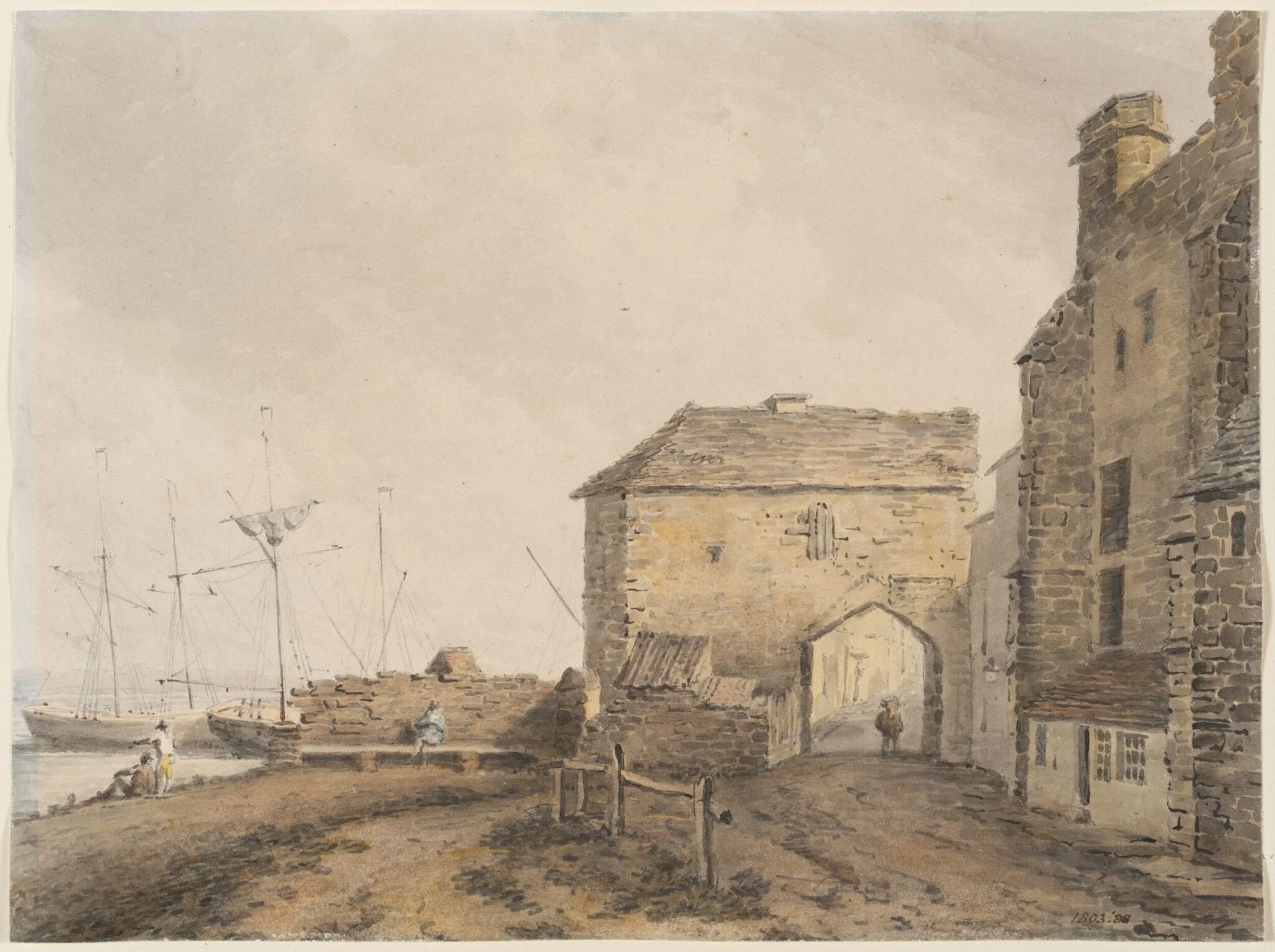 The South Gate and Old Gaol, Southampton, by Turner, watercolor, 1800
