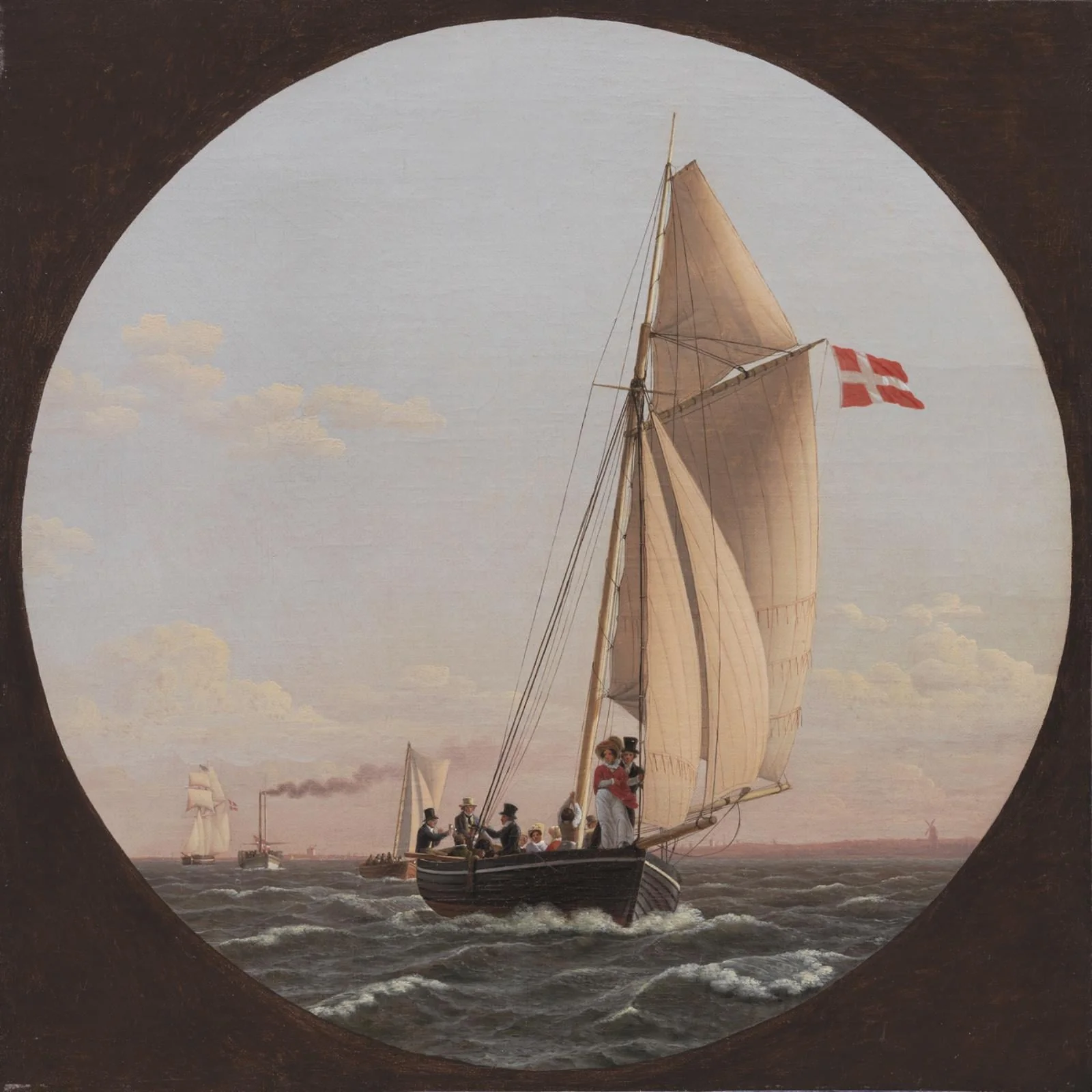 Sailing from Copenhagen to Charlottenlund, by Unknown artist, 1824