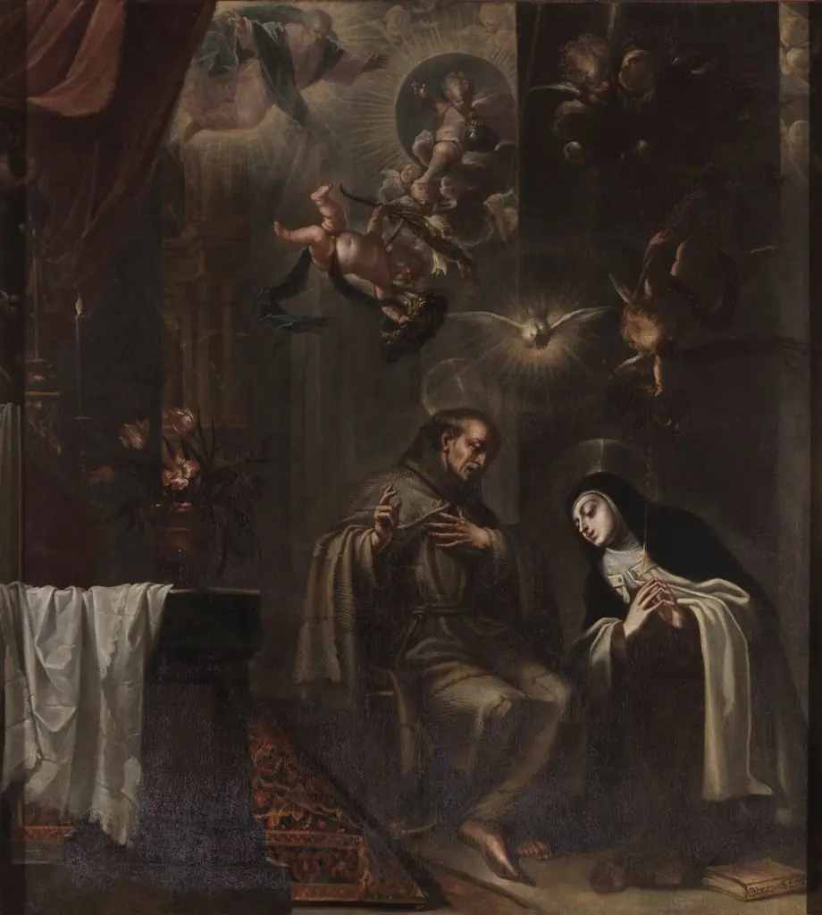 San Pedro de Alcántara confesando a Santa Teresa