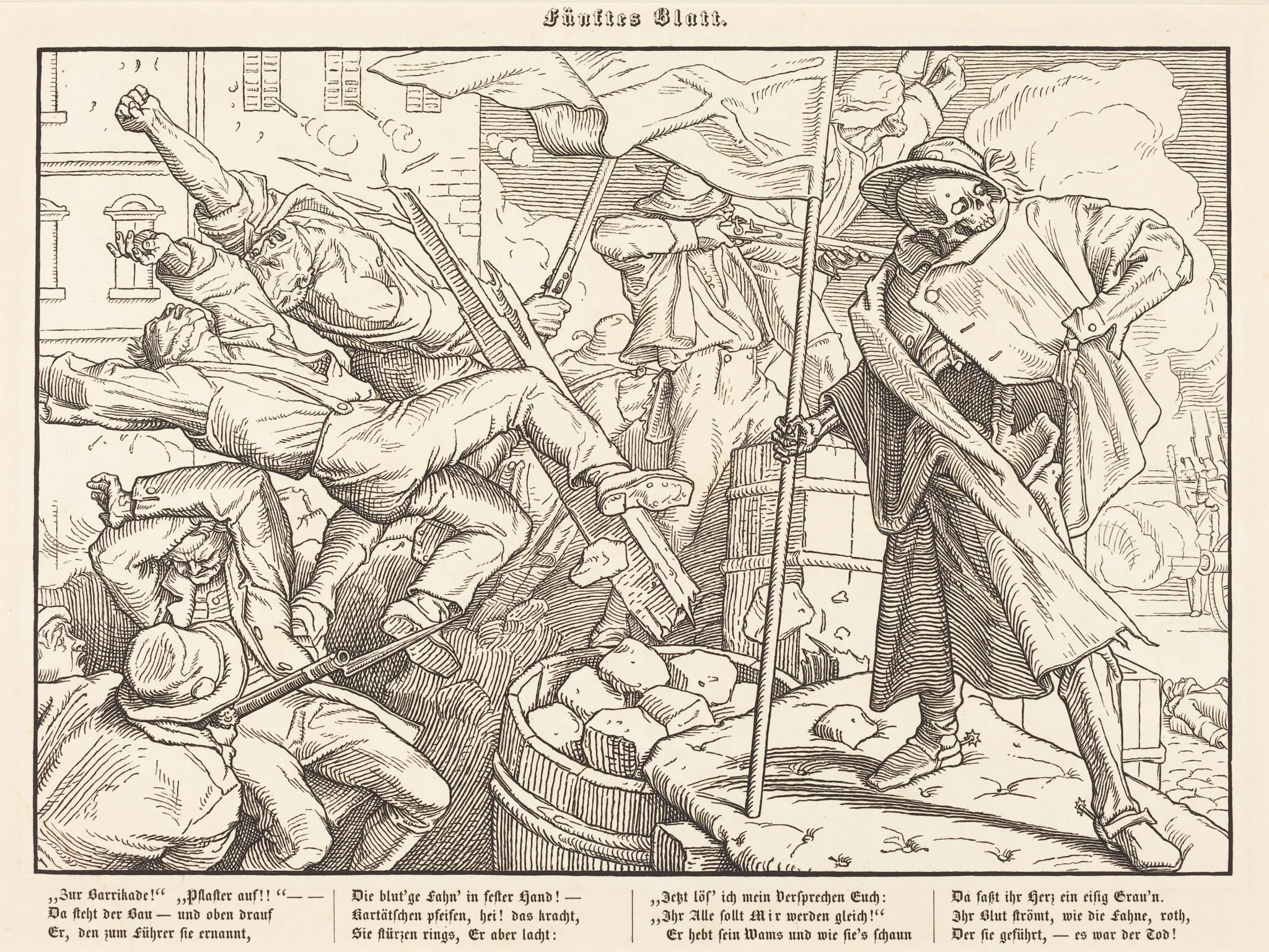 Auch ein Todtentanz V, by Alfred Rethel, ink, 1849