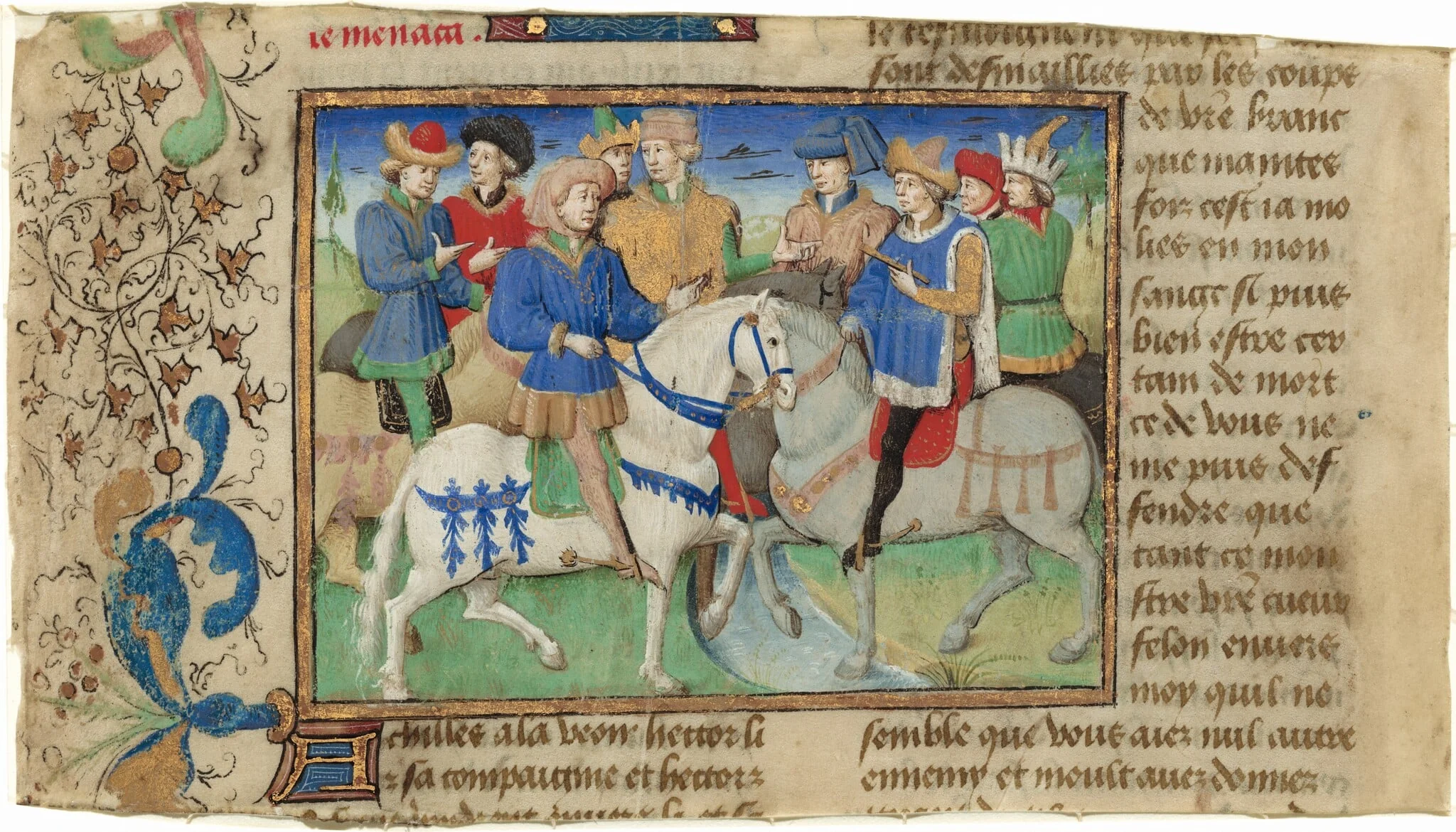 Meeting of Achilles and Hector, by Master of Girart de Roussillon, 1455